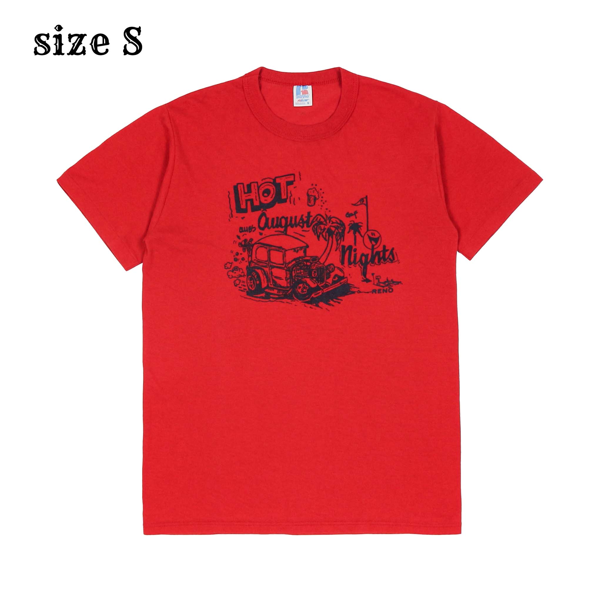 Vtg 80s Russell USA Hot Rod Graphic T-Shirt Size S