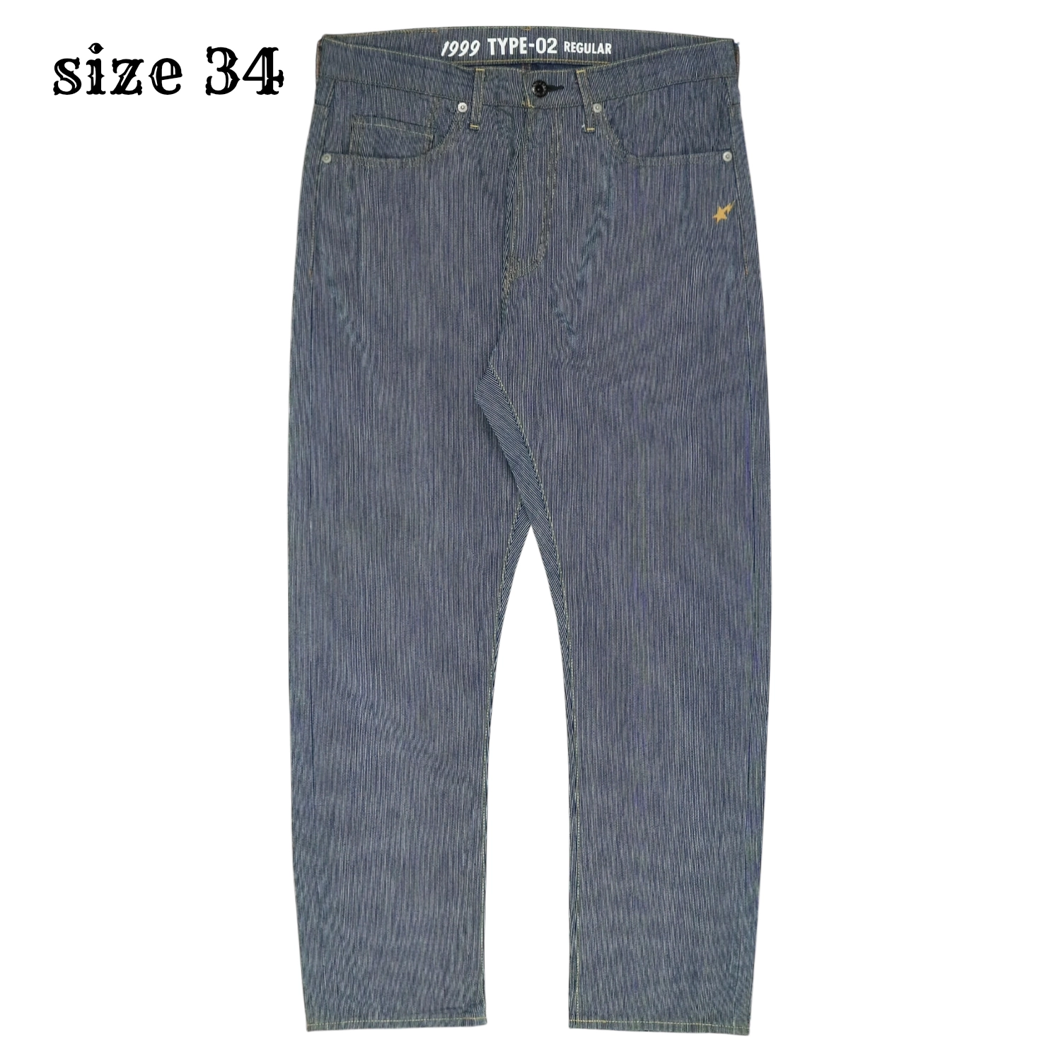 A Bathing Ape 1999 Type-02 Regular Stripe Jeans Size L / 34