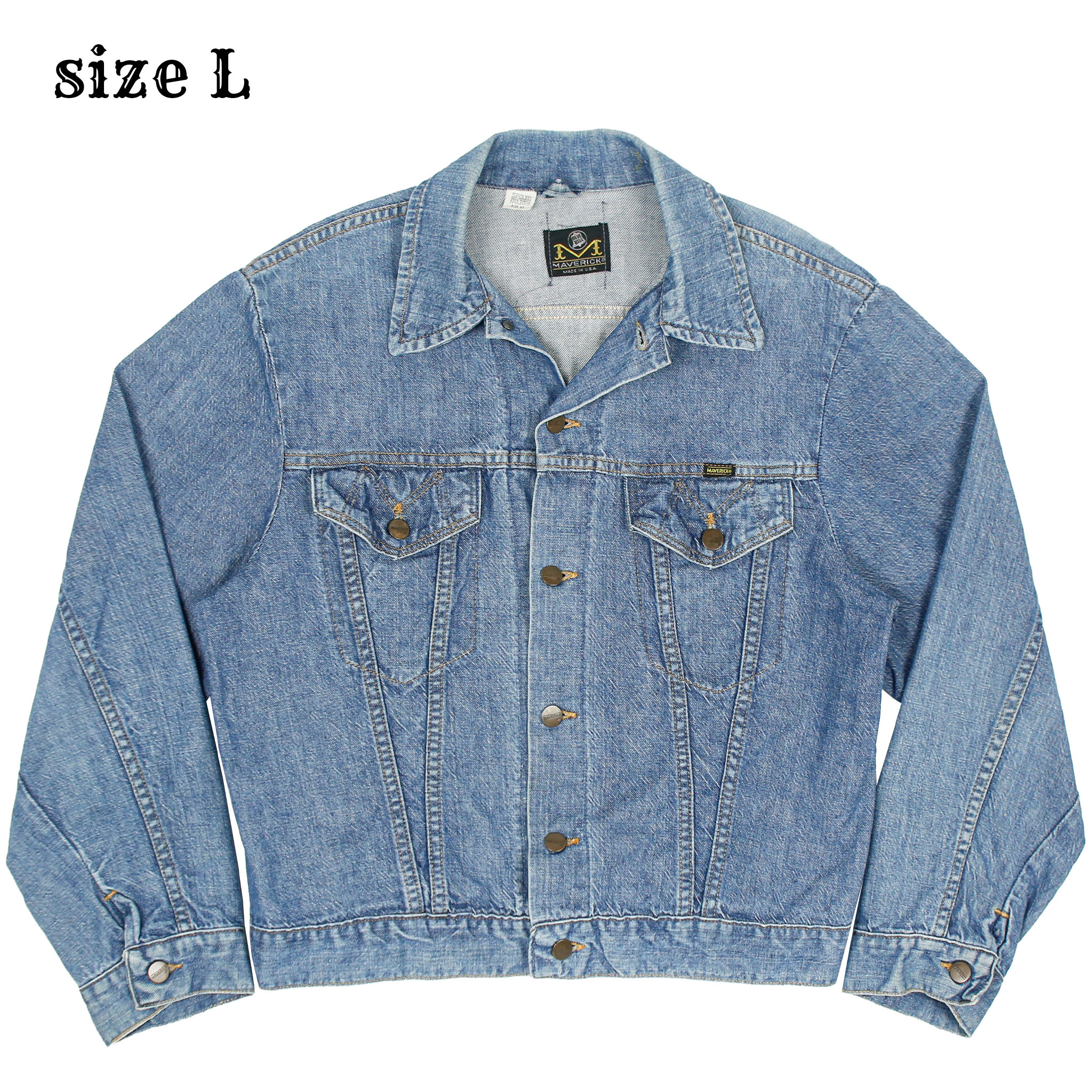 Vtg 70s Maverick Blue Bell Denim Jacket Size L
