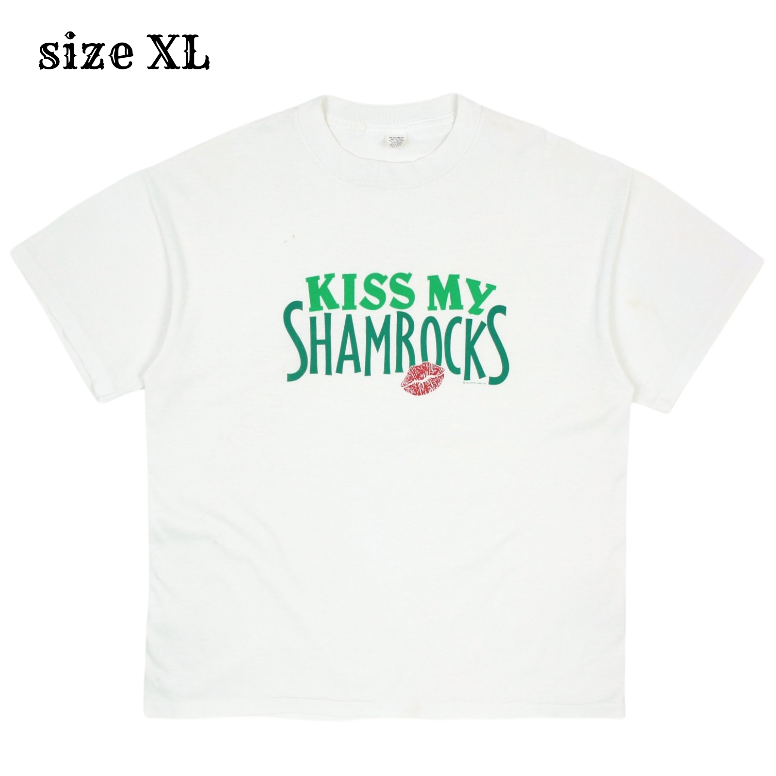 Vintage T-shirt Made in USA Kiss My Shamrocks Size XL
