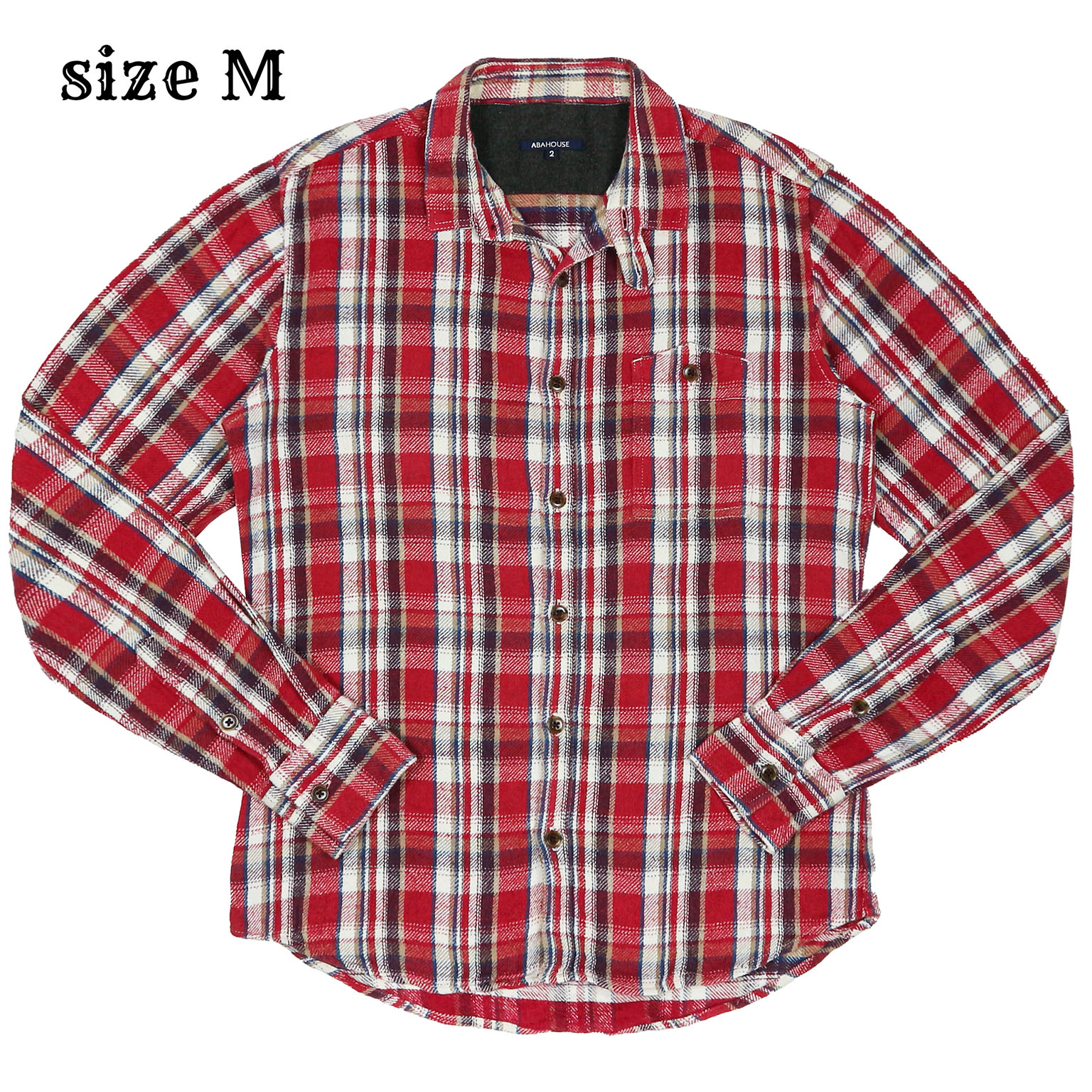 Abahouse Heavy Flannel Work Shirt Size M