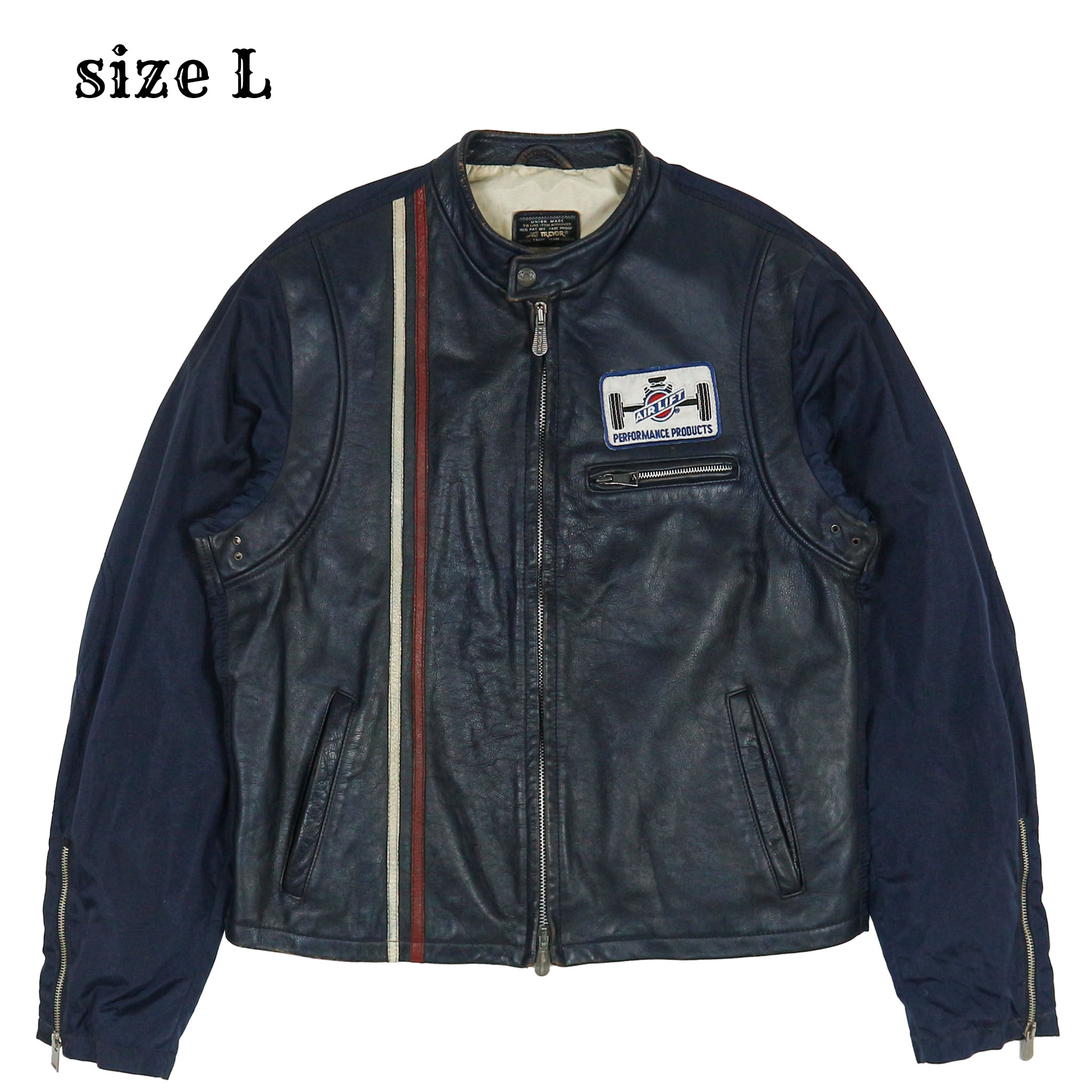 Lee Trevor Nylon Leather Motorcycle Jacket Size L