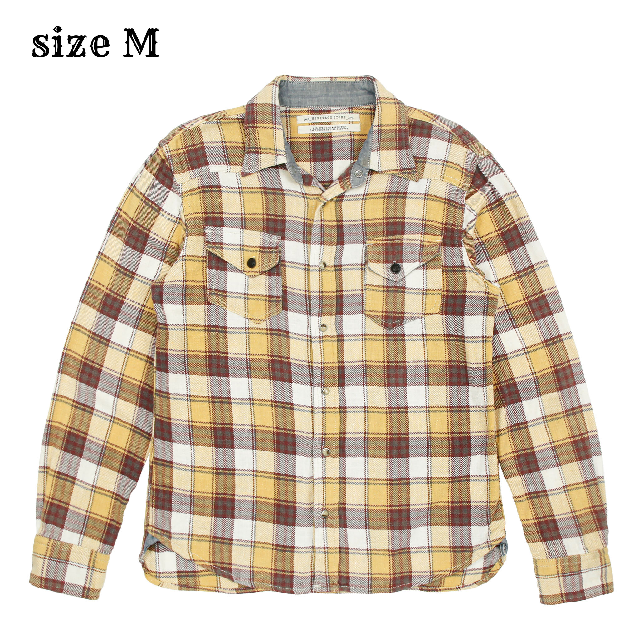 Heritage Stone Japan Flannel Western Shirt Size M