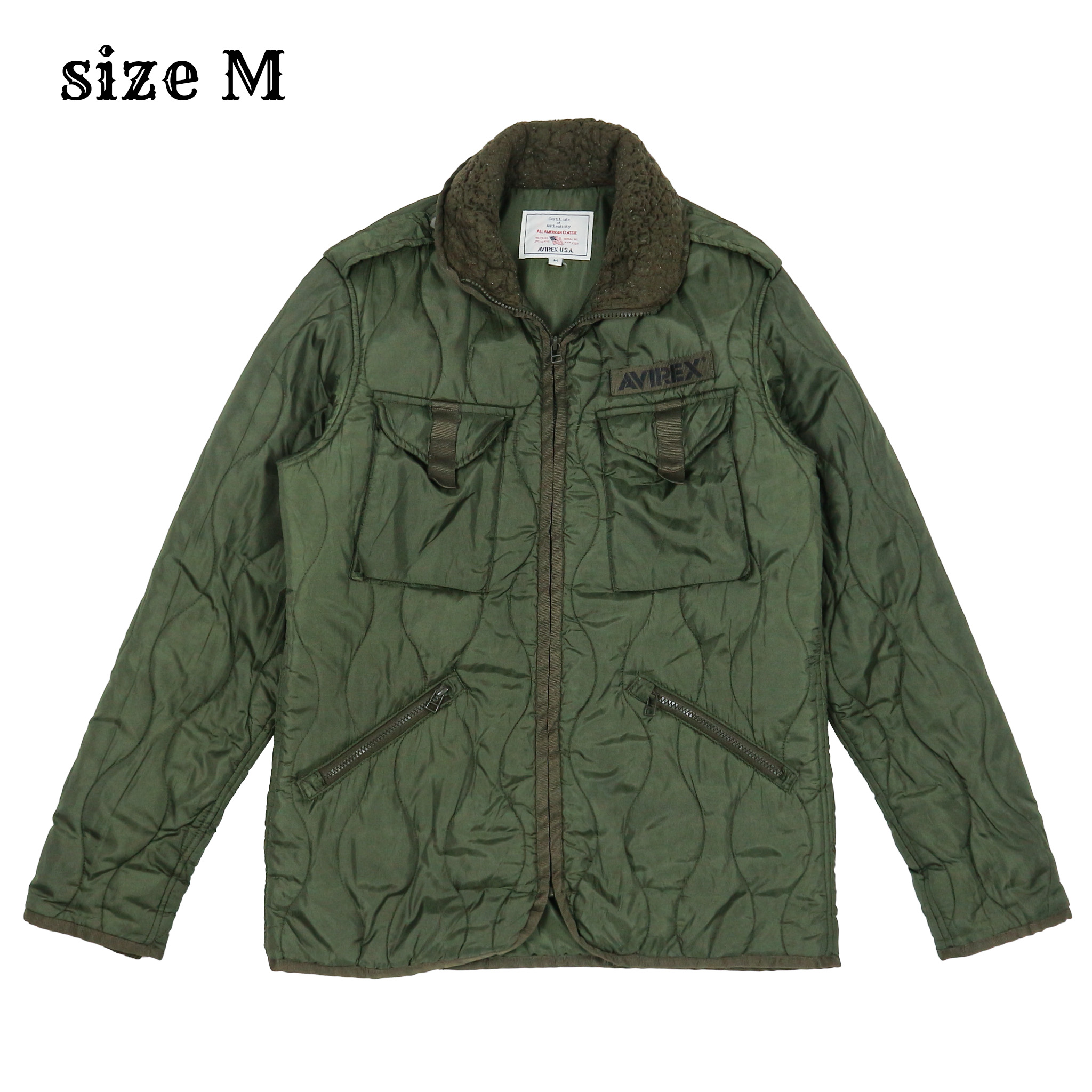 Avirex Japan Quilted Olive Utility Jacket Size M
