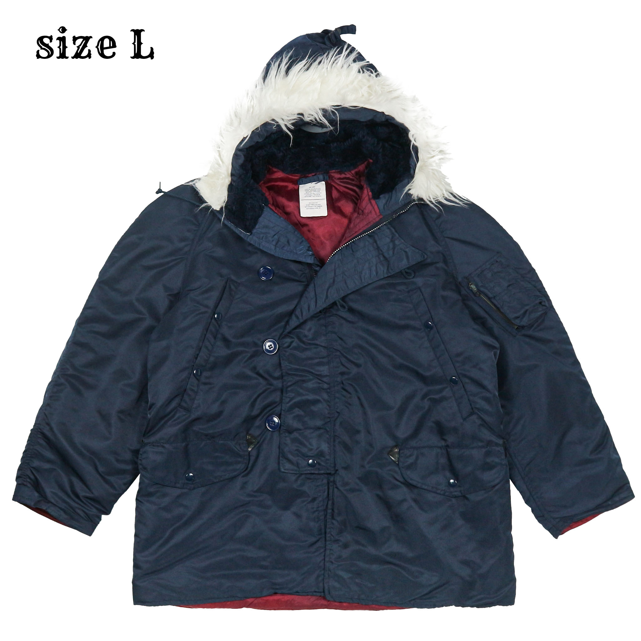 Vtg Hope MFG USA Navy N-3B Parka Size L