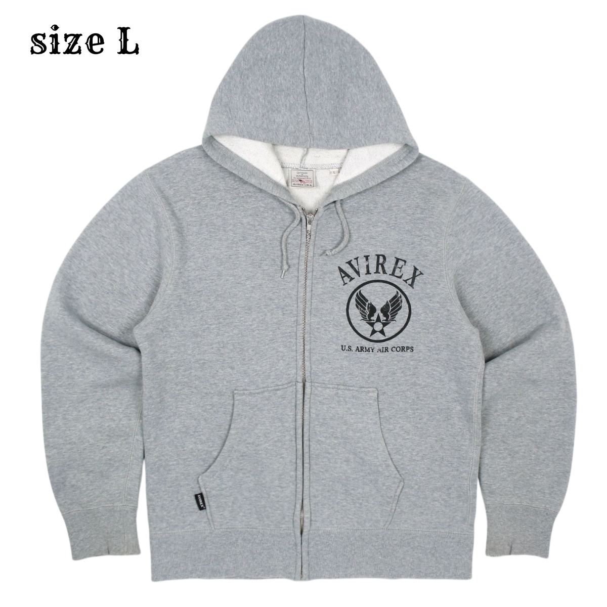 Avirex Air Corps Print Hoodie Size L