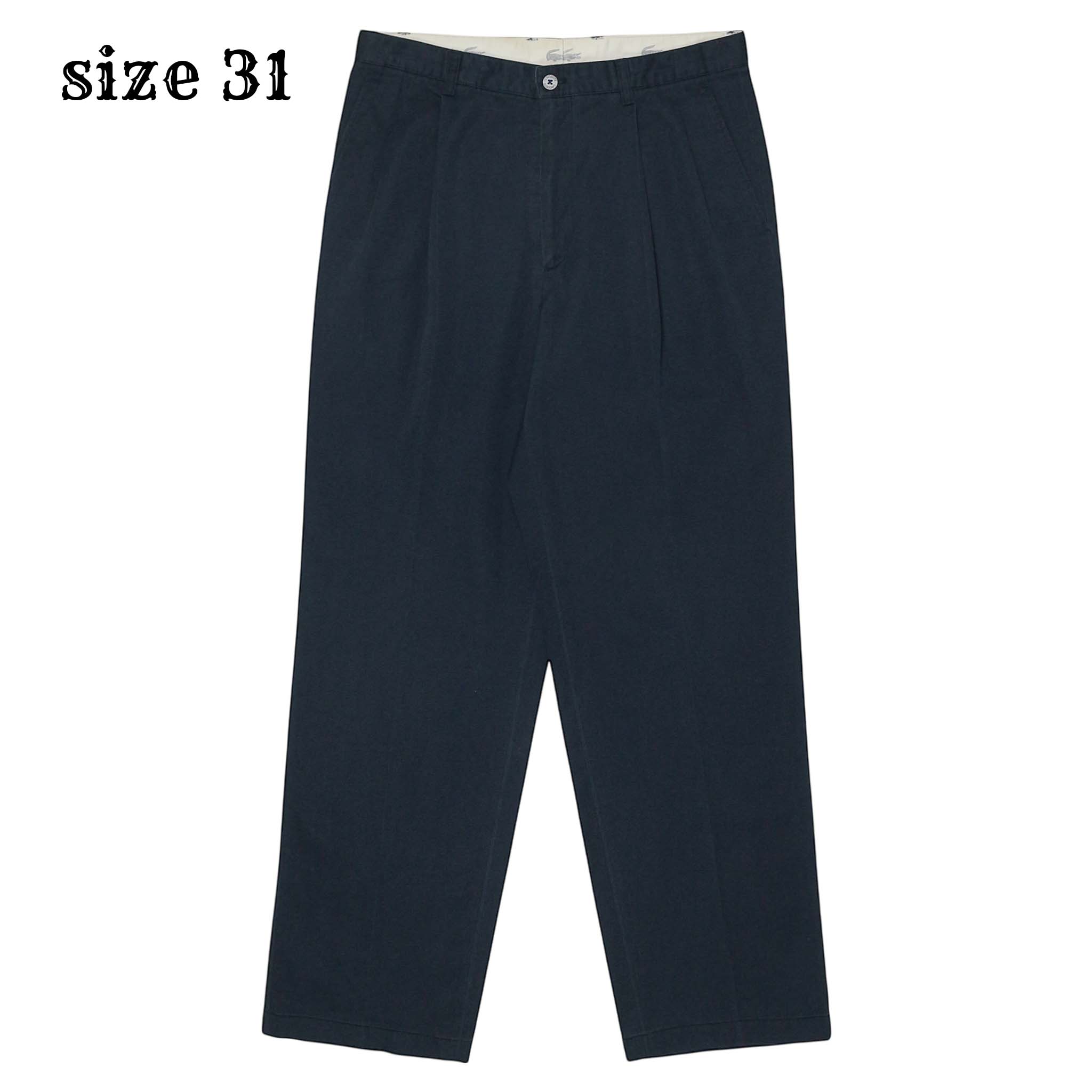 Lacoste Navy Pleated Trousers Size 31