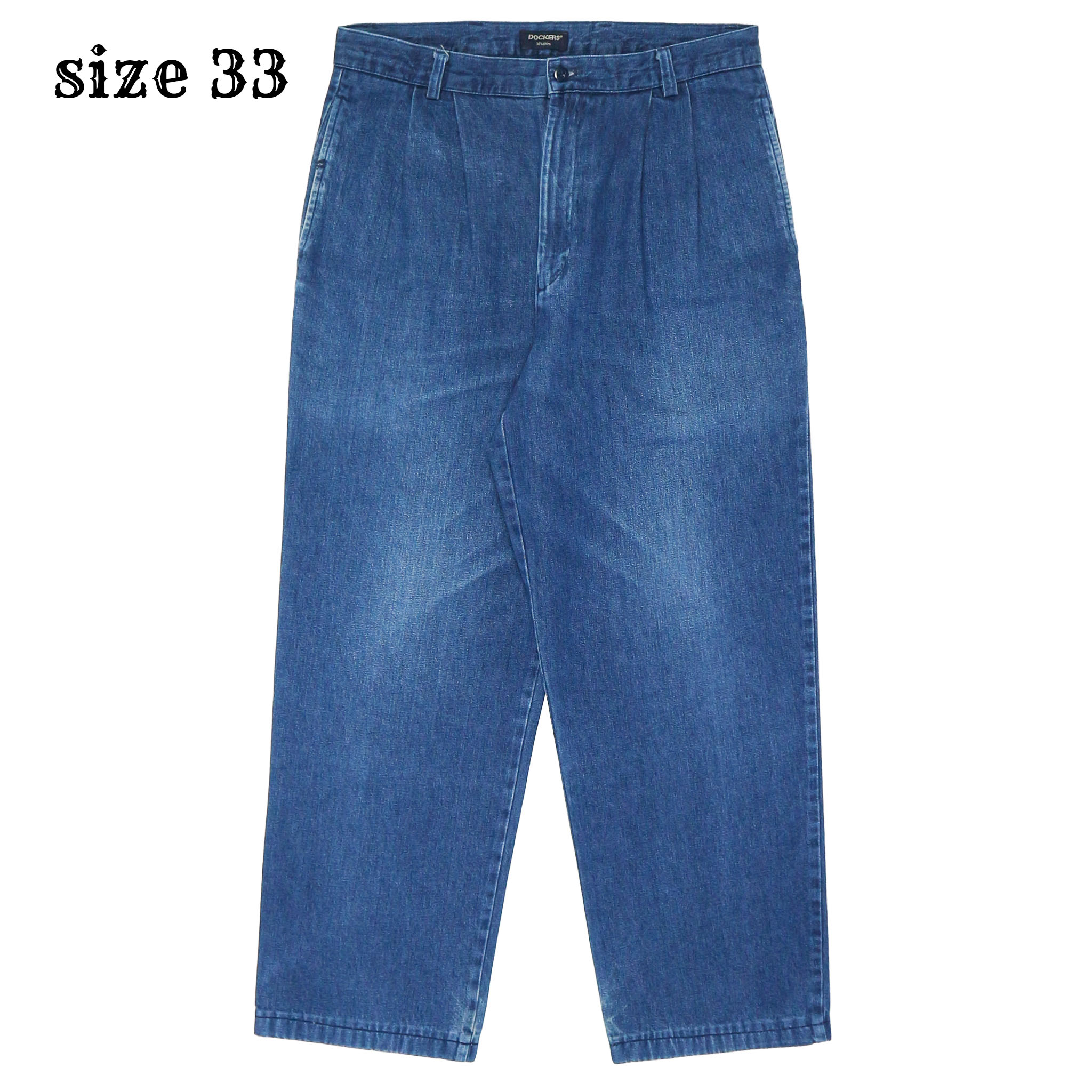 2000s Dockers Pleated Denim Trousers Size 33