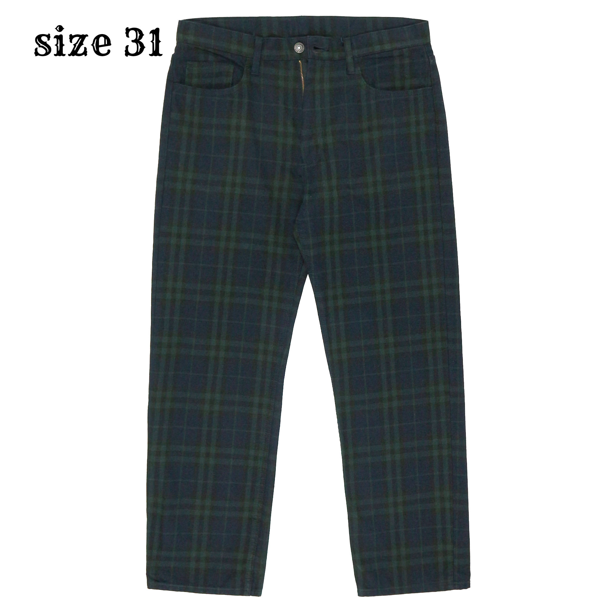 Or Glory Japan Check Pattern Denim Jeans Size 31