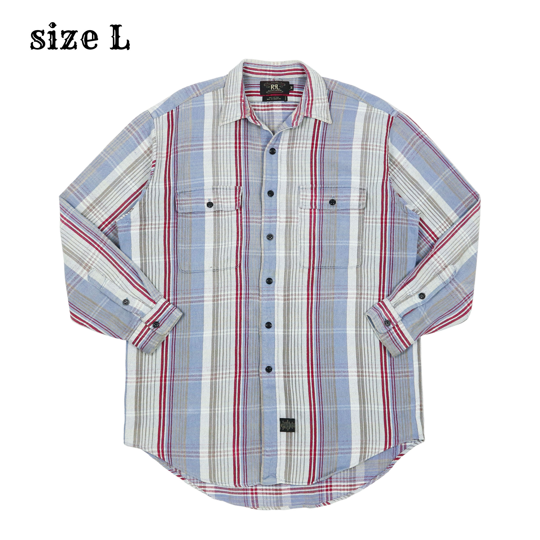 Double RL RRL Flannel Work Shirt Size L