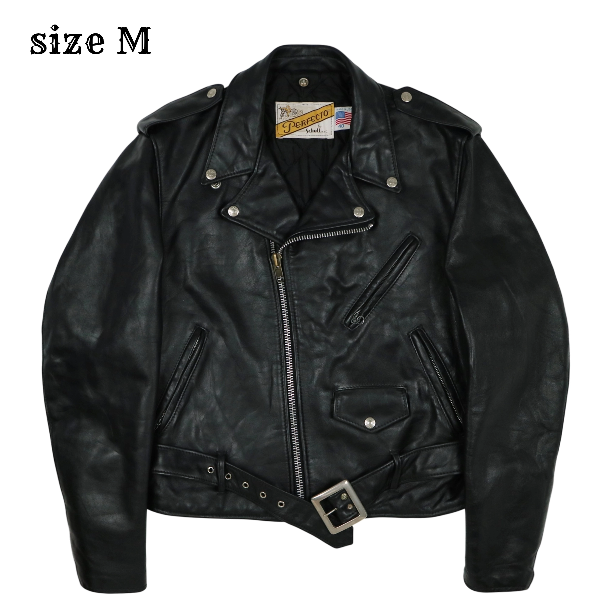 Schott Leather Model 618 Biker Jacket Size 40 / M