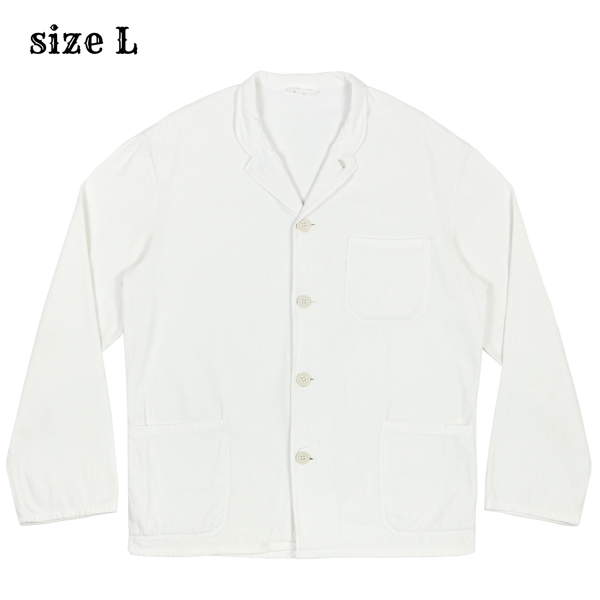 Vtg European Workwear White Herringbone Jacket Size L