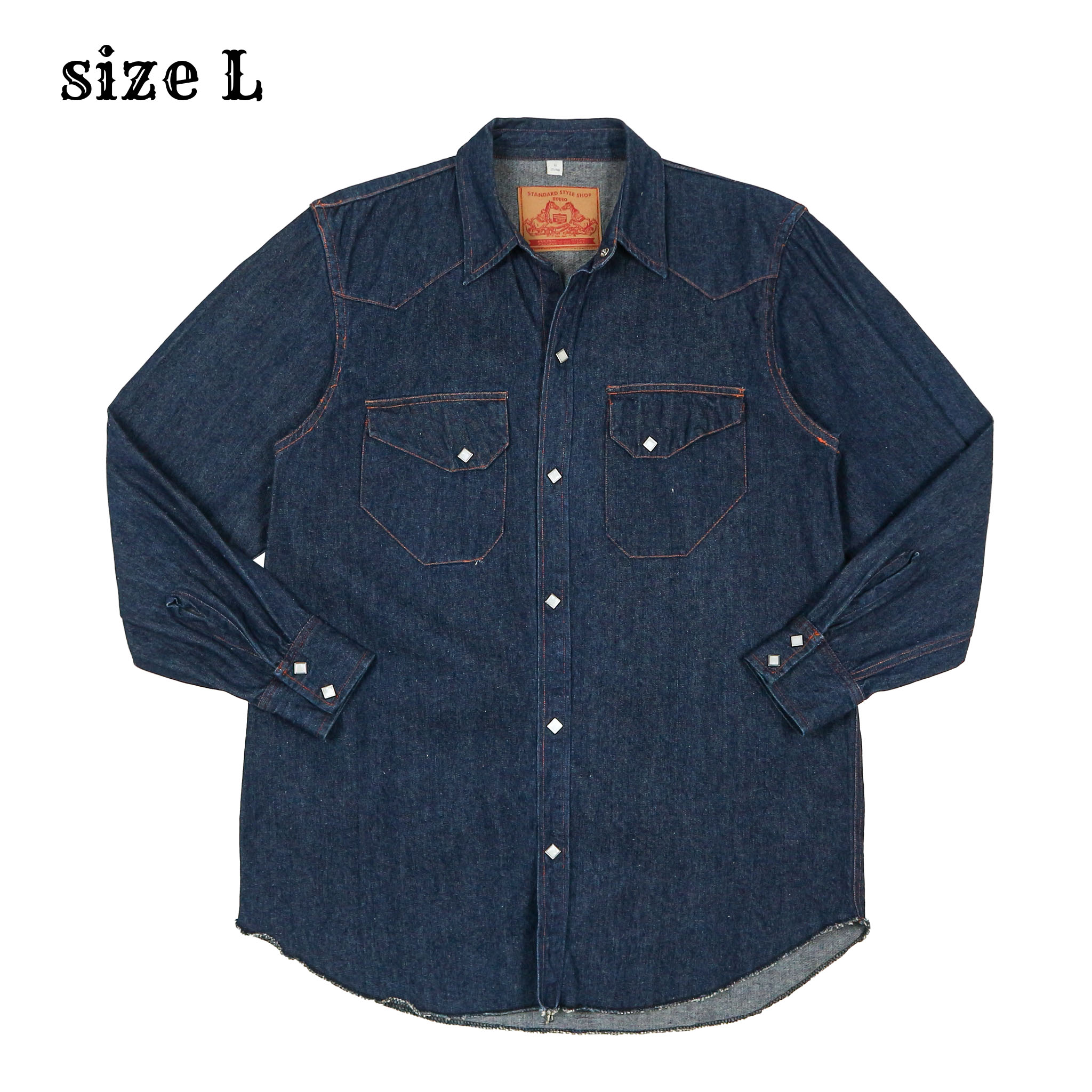 Standard Style Shop Rodeo Uncle Denim Western Shirt Size L