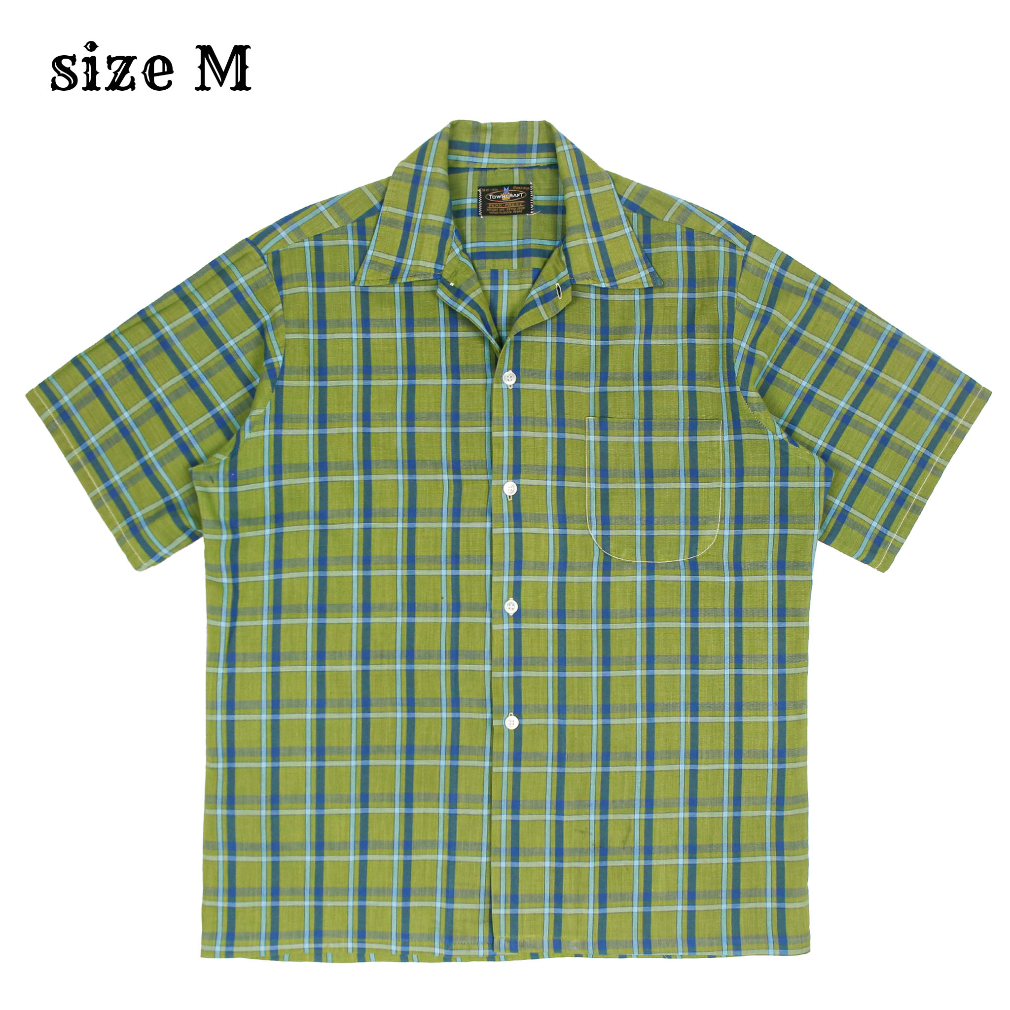Vtg 60s Penneys Towncraft Plaid Shirt Size M