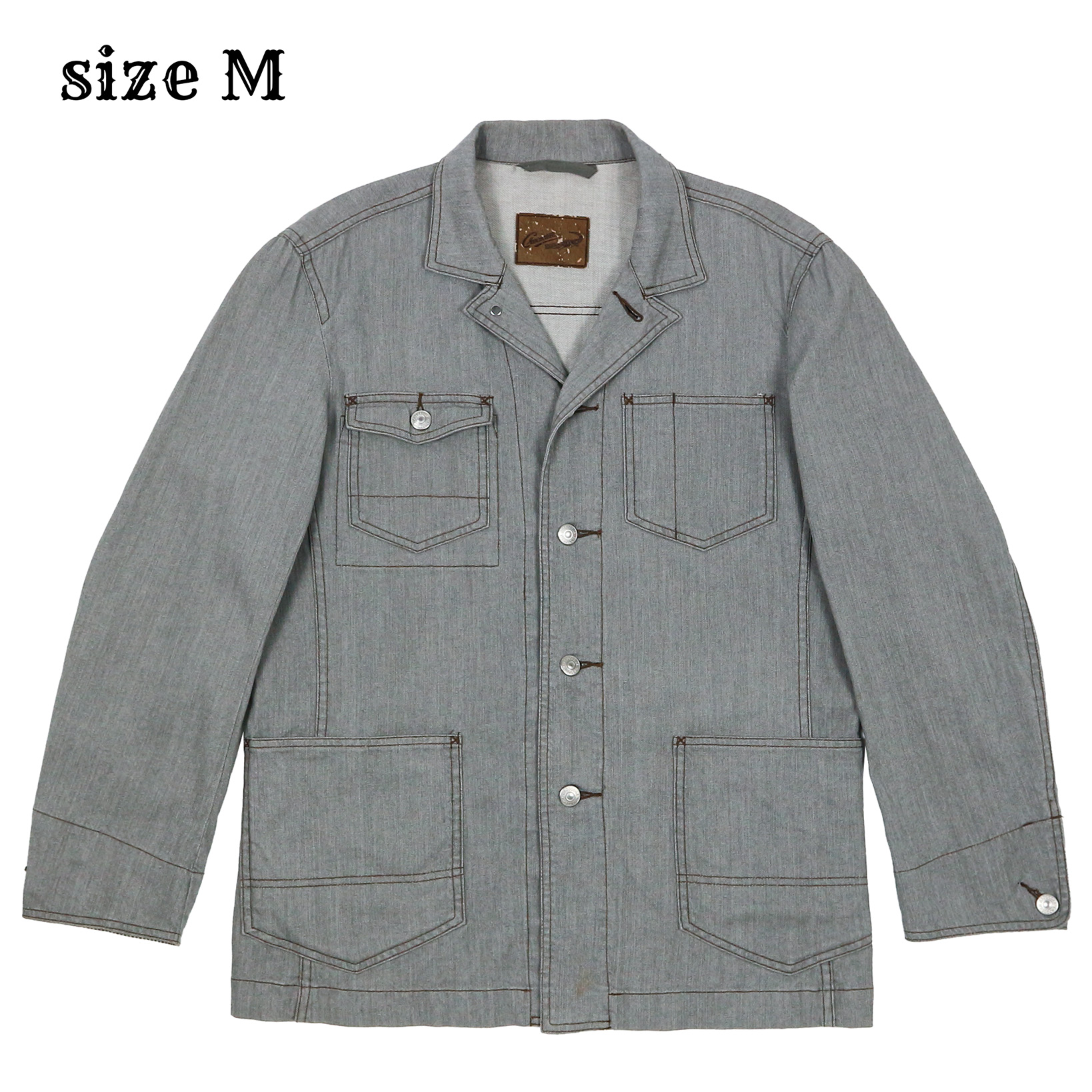 Crocodile Grey Denim Chore Jacket Size M