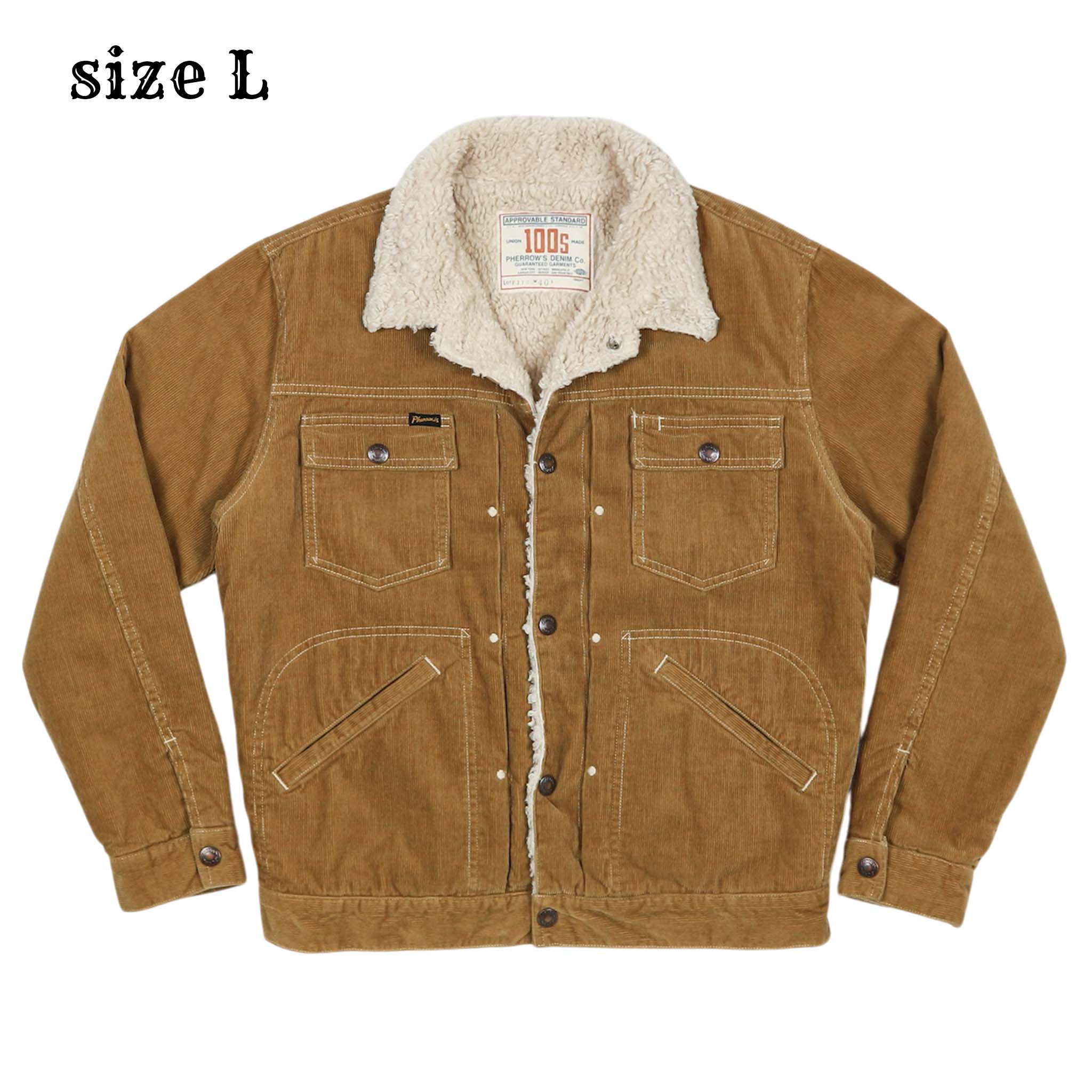 Pherrow's Japan Sherpa-lined Corduroy Jacket Size L