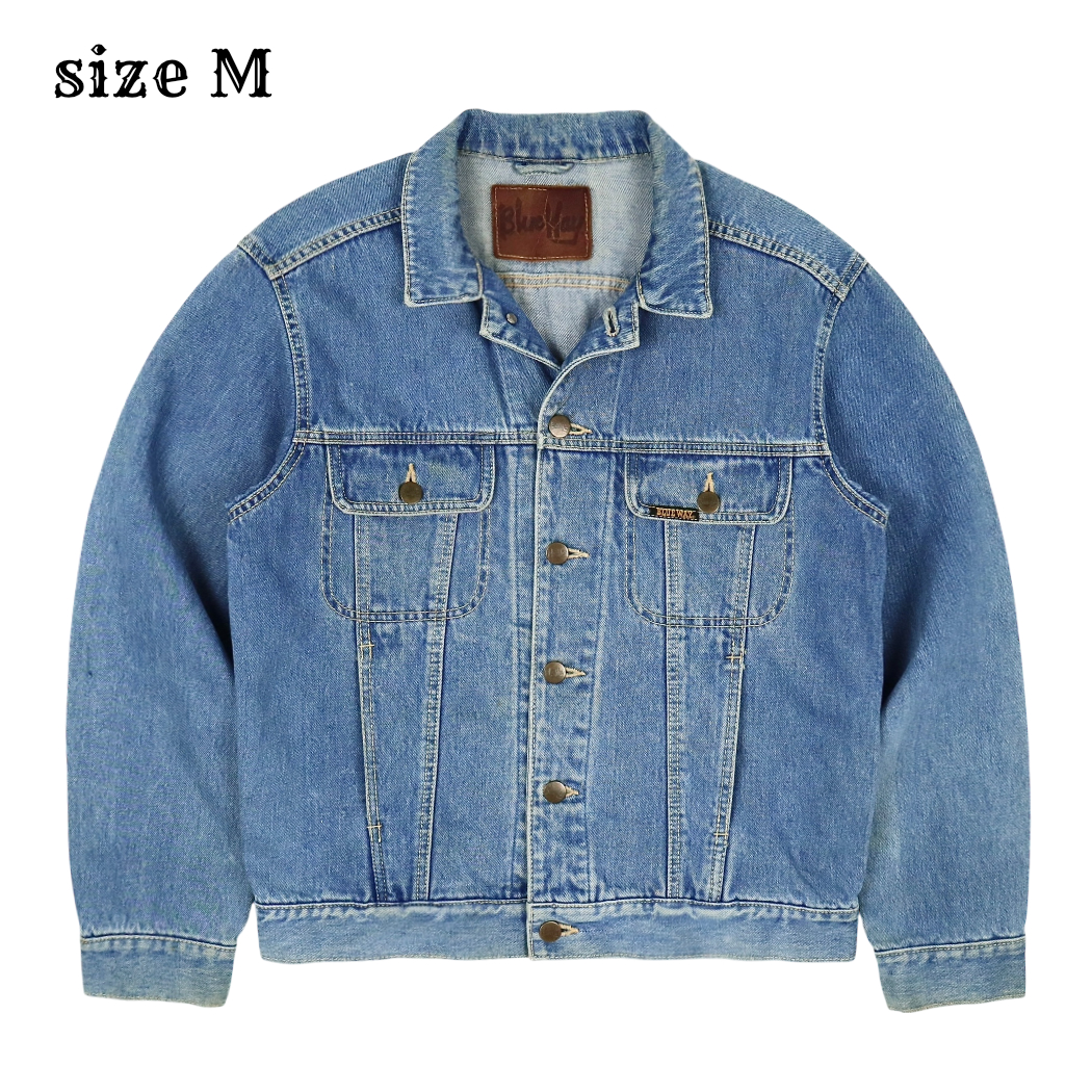 90s Blue Way Trucker Denim Jacket Size M
