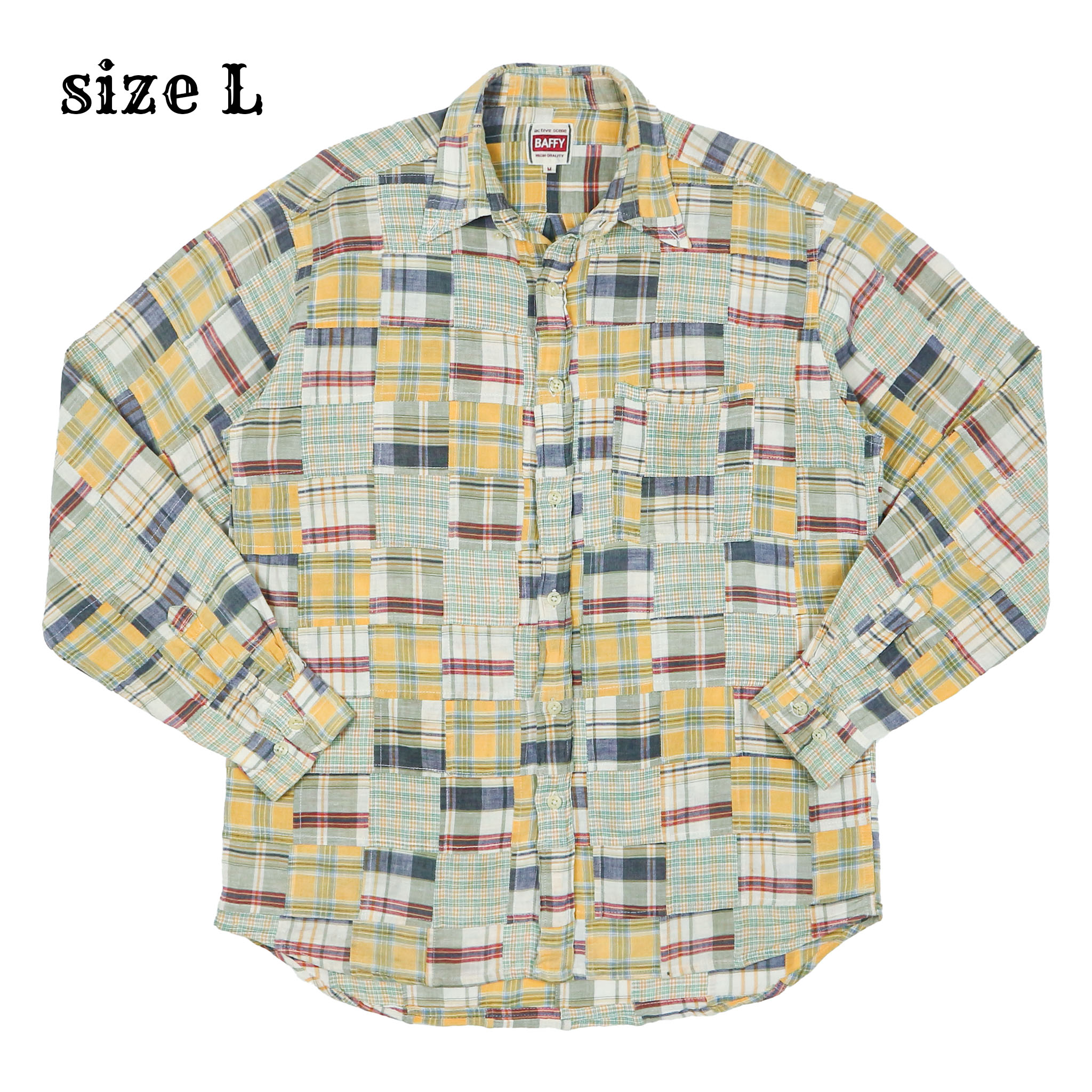 Baffy Japan Patchwork Button-up Shirt Size L