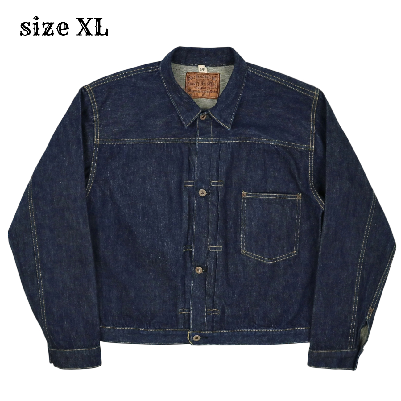 Buzz Rickson’s WW2 Type 1 Denim Jacket T-back Size 46/XL