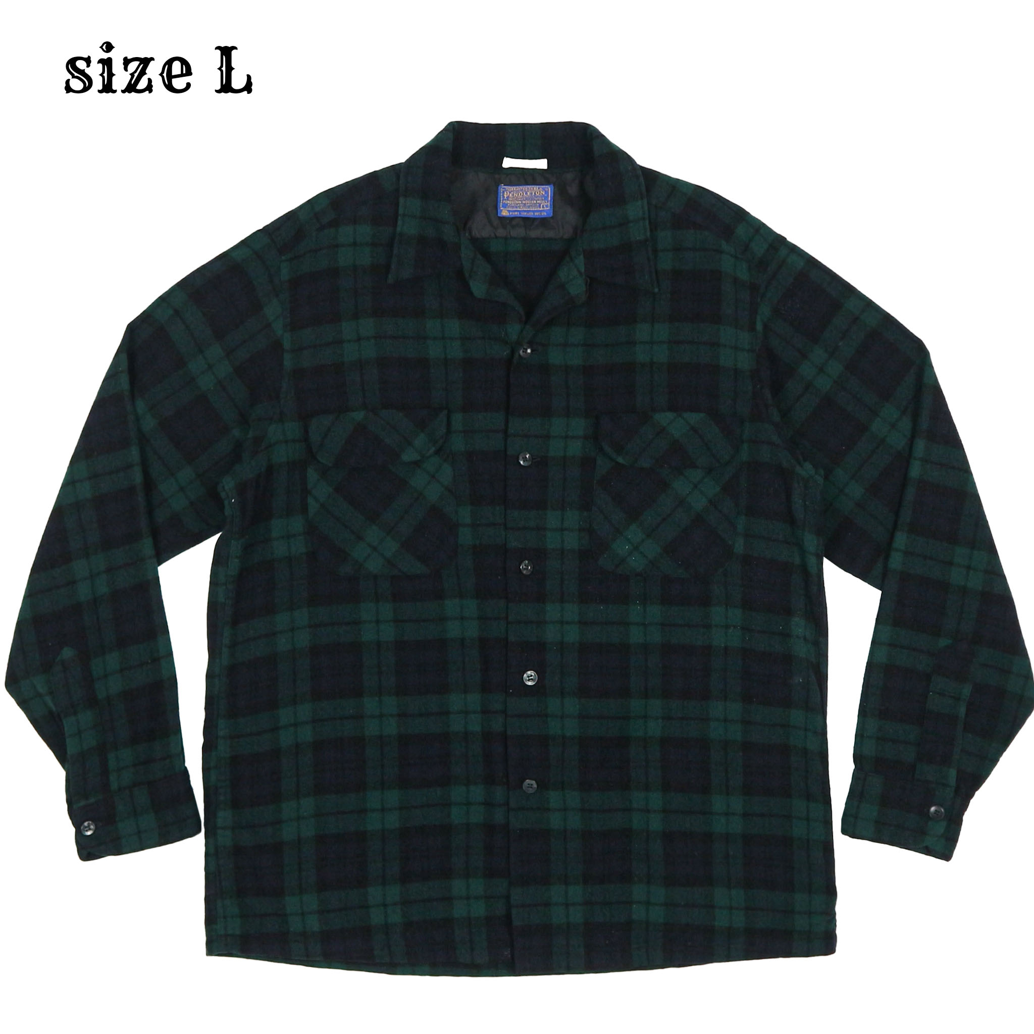 Vintage 60s Pendleton Wool Plaid Shirt Size L