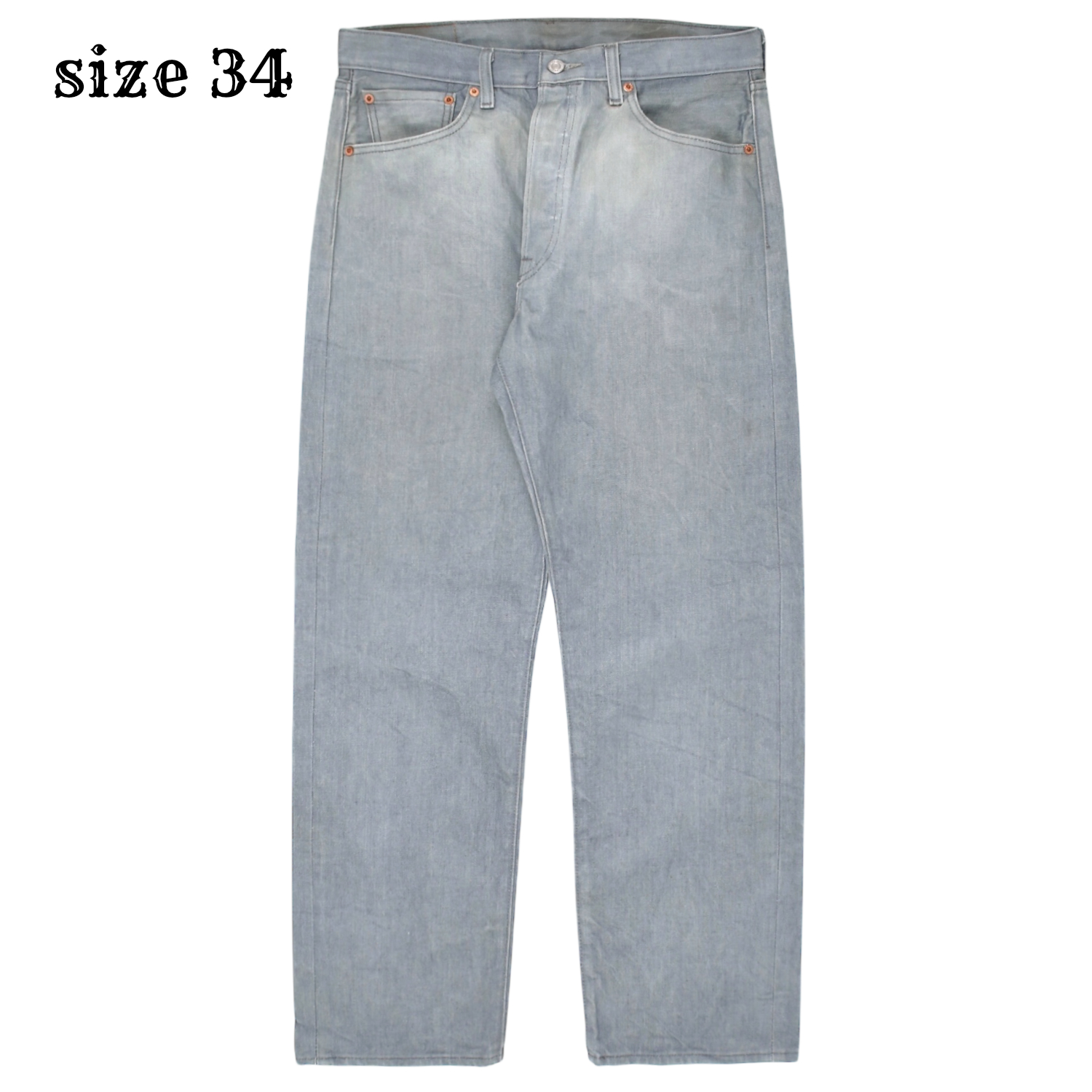 2020s Levi's 501 Grey Denim Jeans Size 34