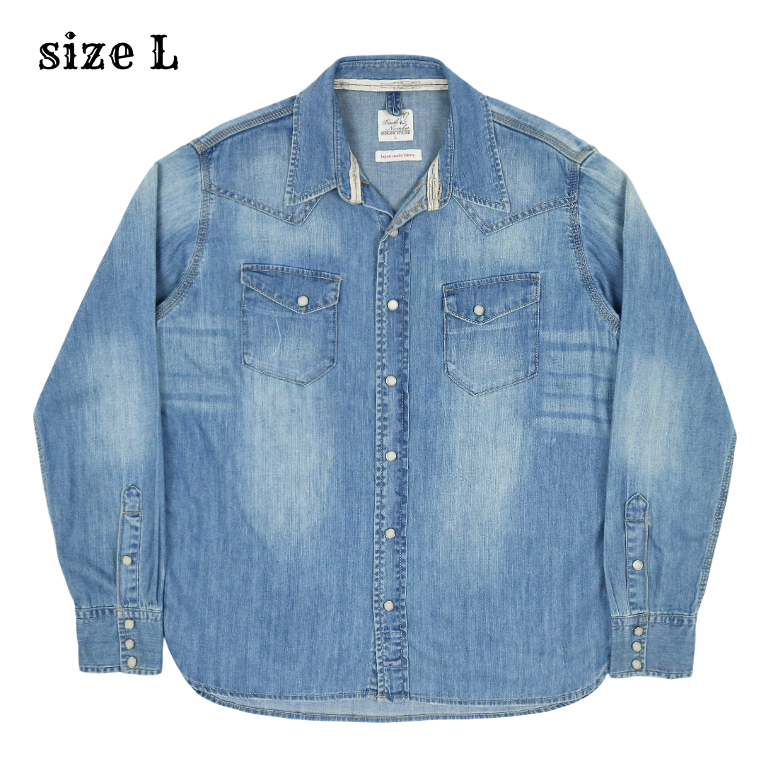 Back Number Denim Western Shirt Size L