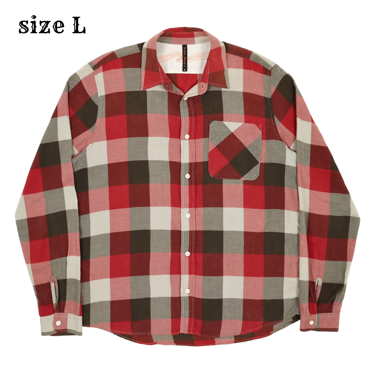 Nudie Jeans Cotton Checkboard Shirt Size L