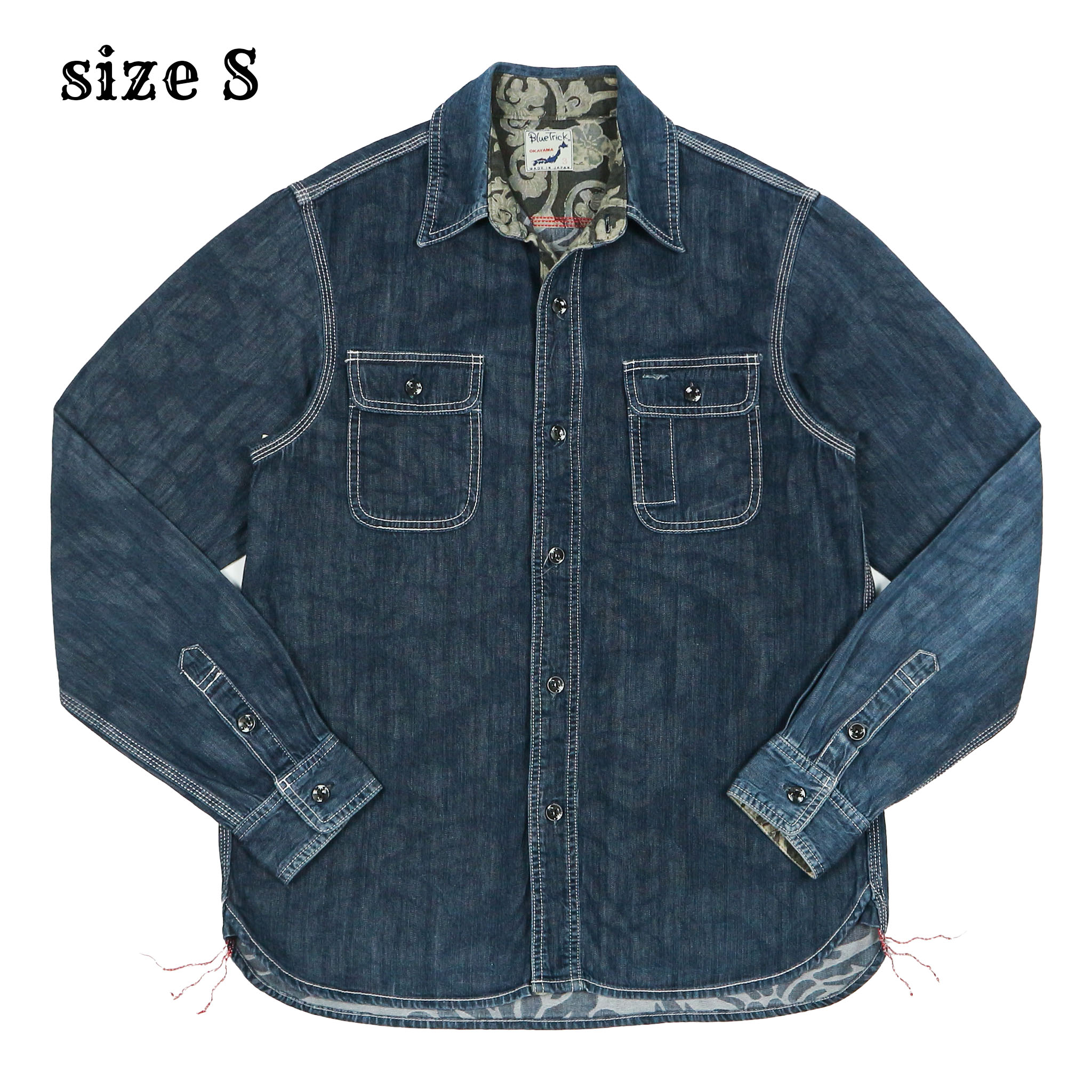 Blue Trick Japan Made Indigo Work Shirt Size S