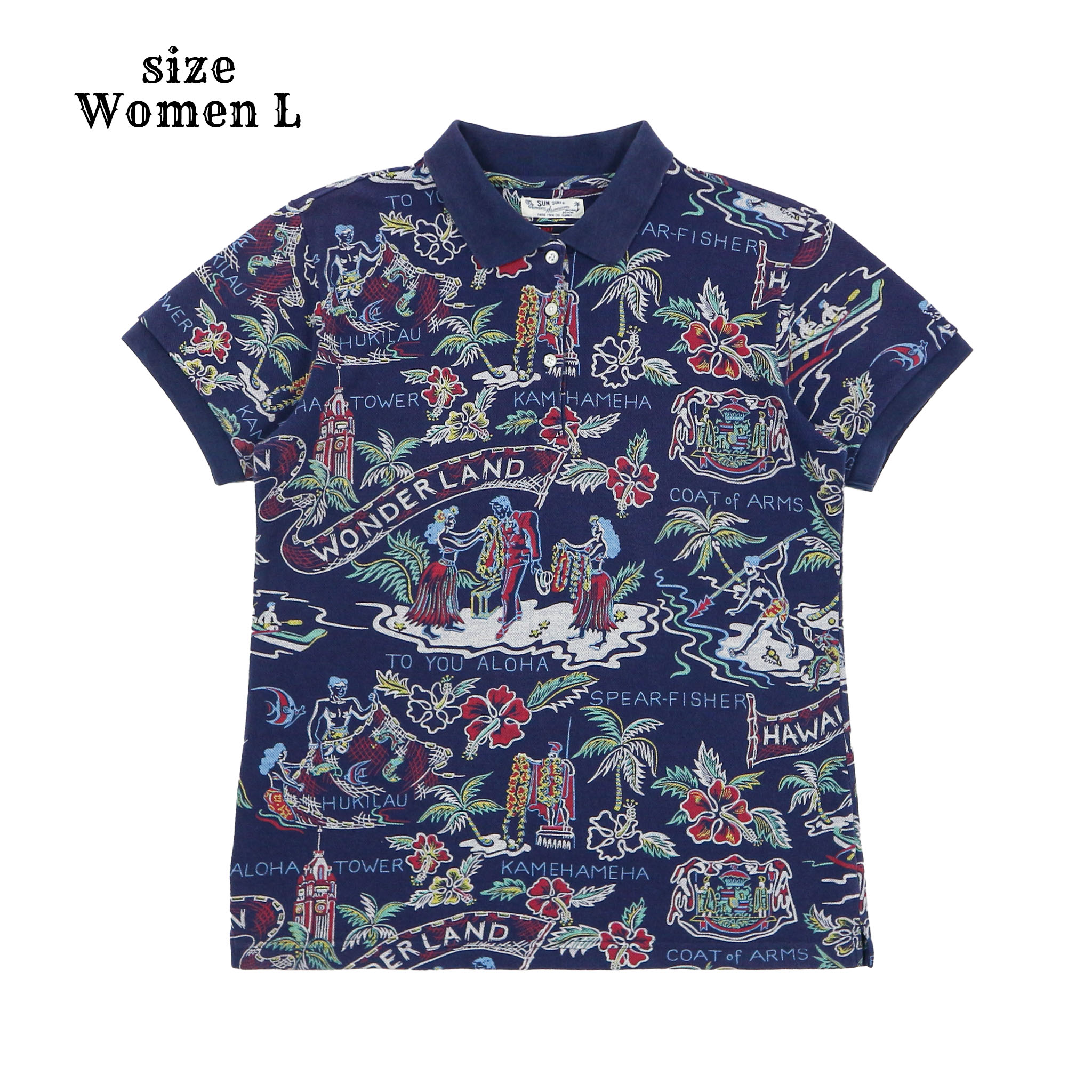 Beams Golf x Sun Surf Japan Polo Shirt Women Size L