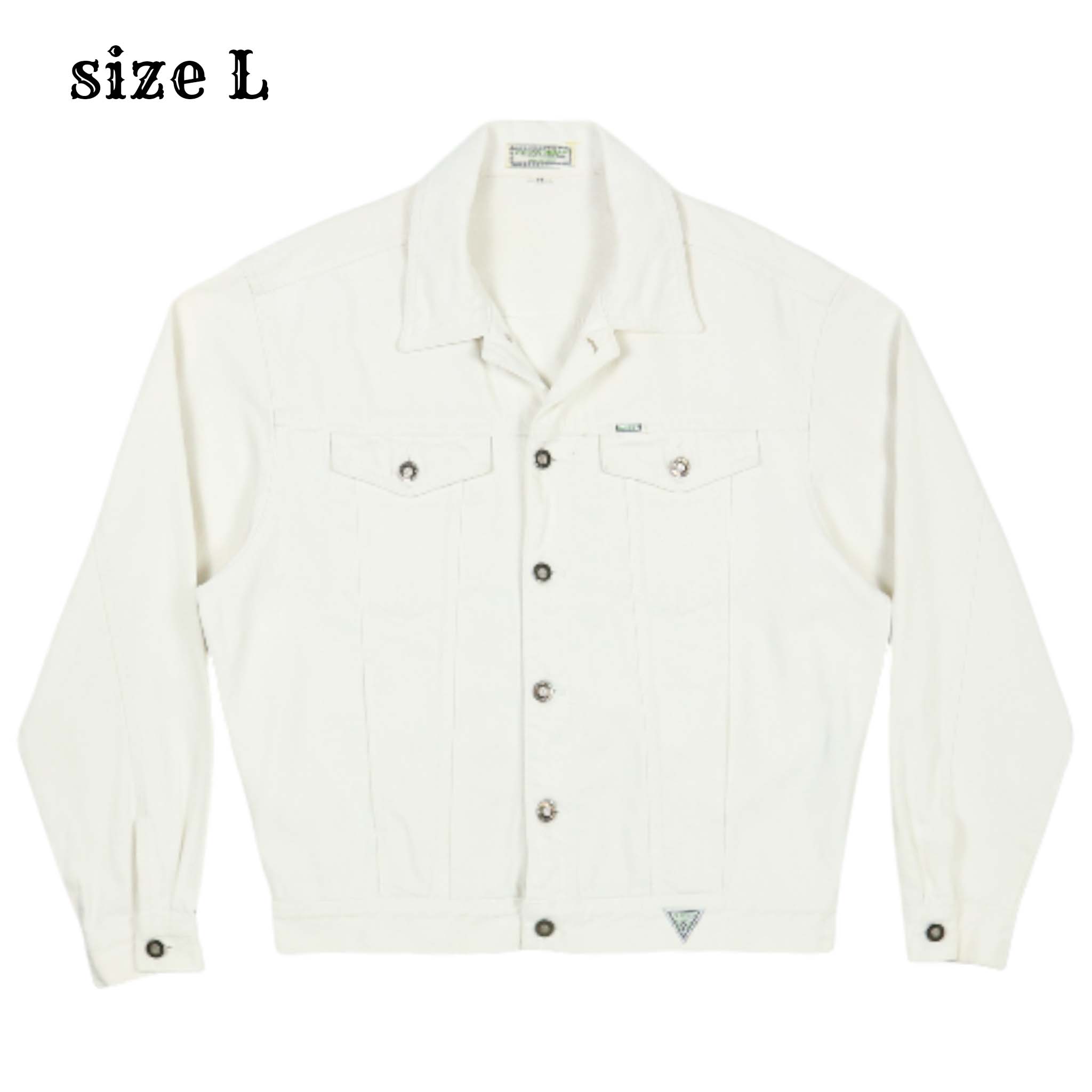90s Guess White Trucker Denim Jacket Size L