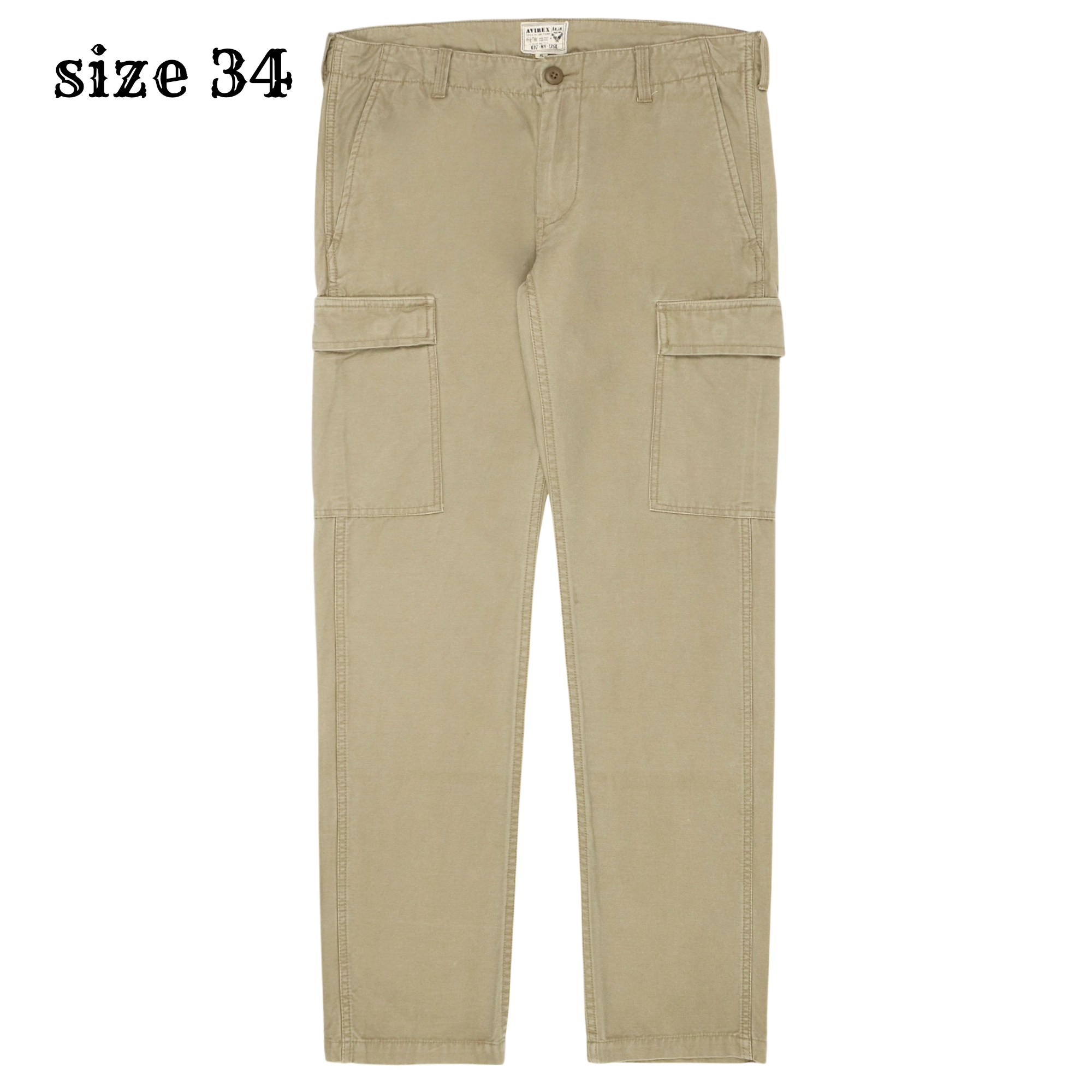 Avirex Khaki Utility Cargo Pants Size XL / 34