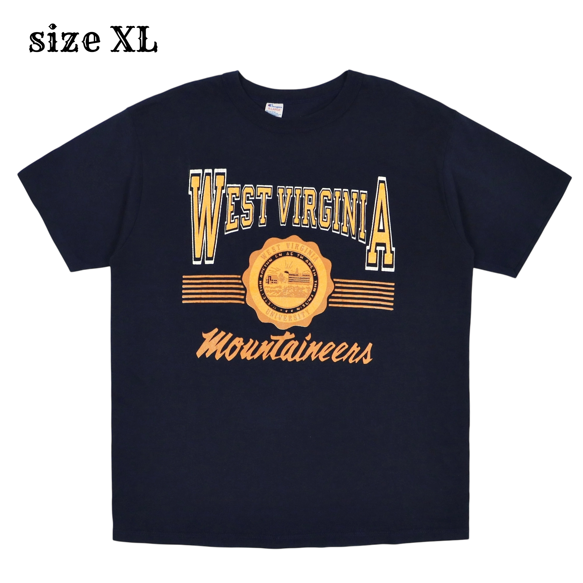 Vtg 80s Champion West Virginia T-Shirt Size XL