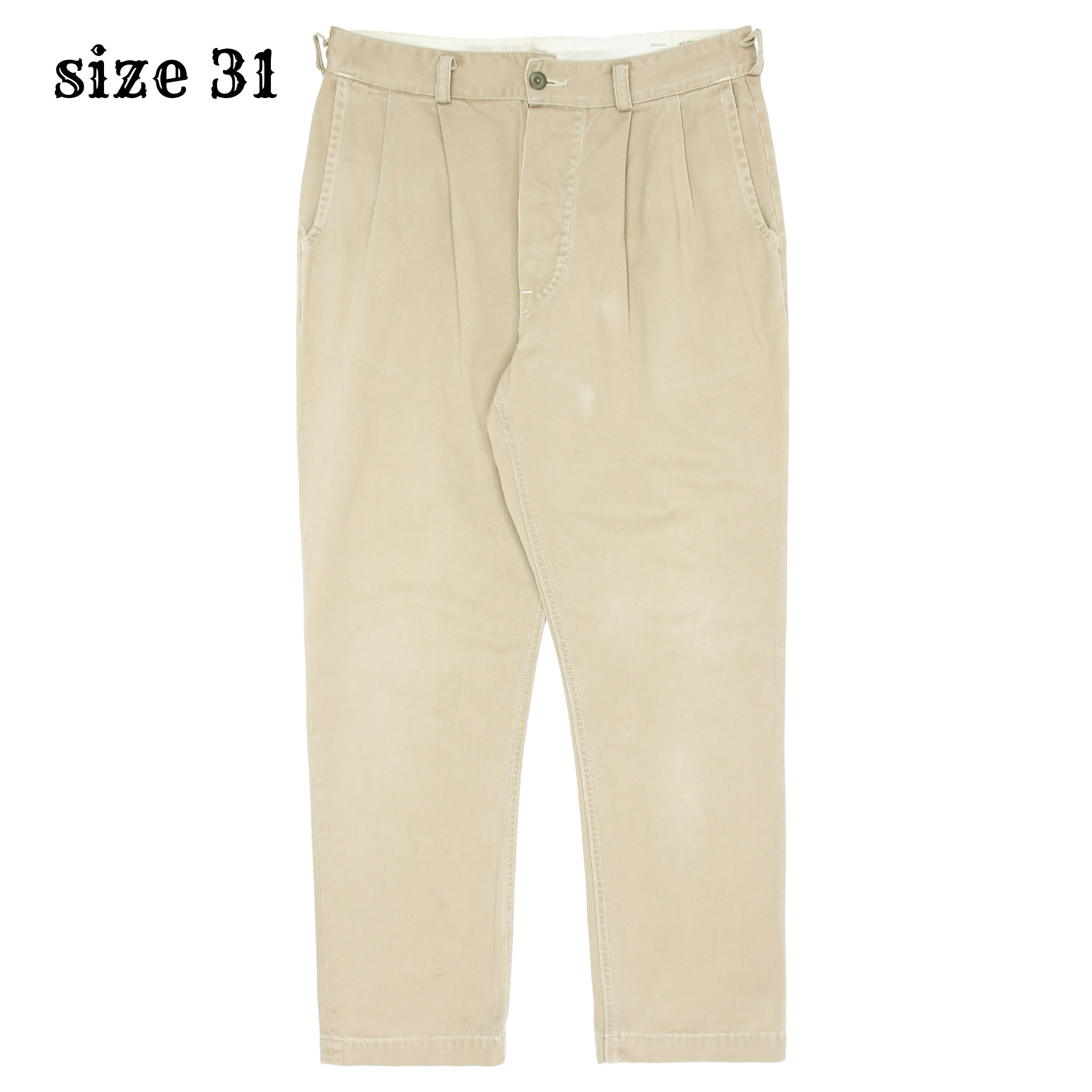 orSlow Japan Khaki Tapered Trousers Size 31