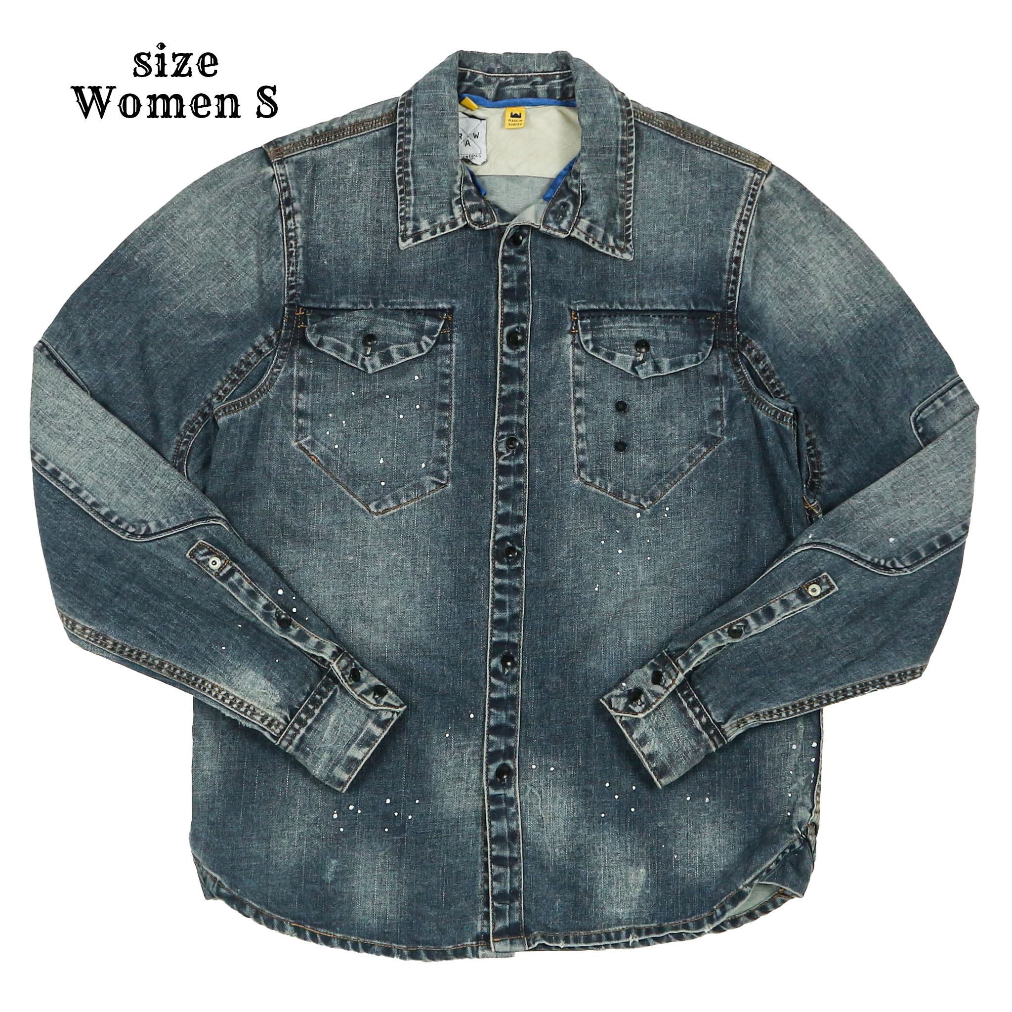 G-Star Raw Denim Work Shirt Women Size S