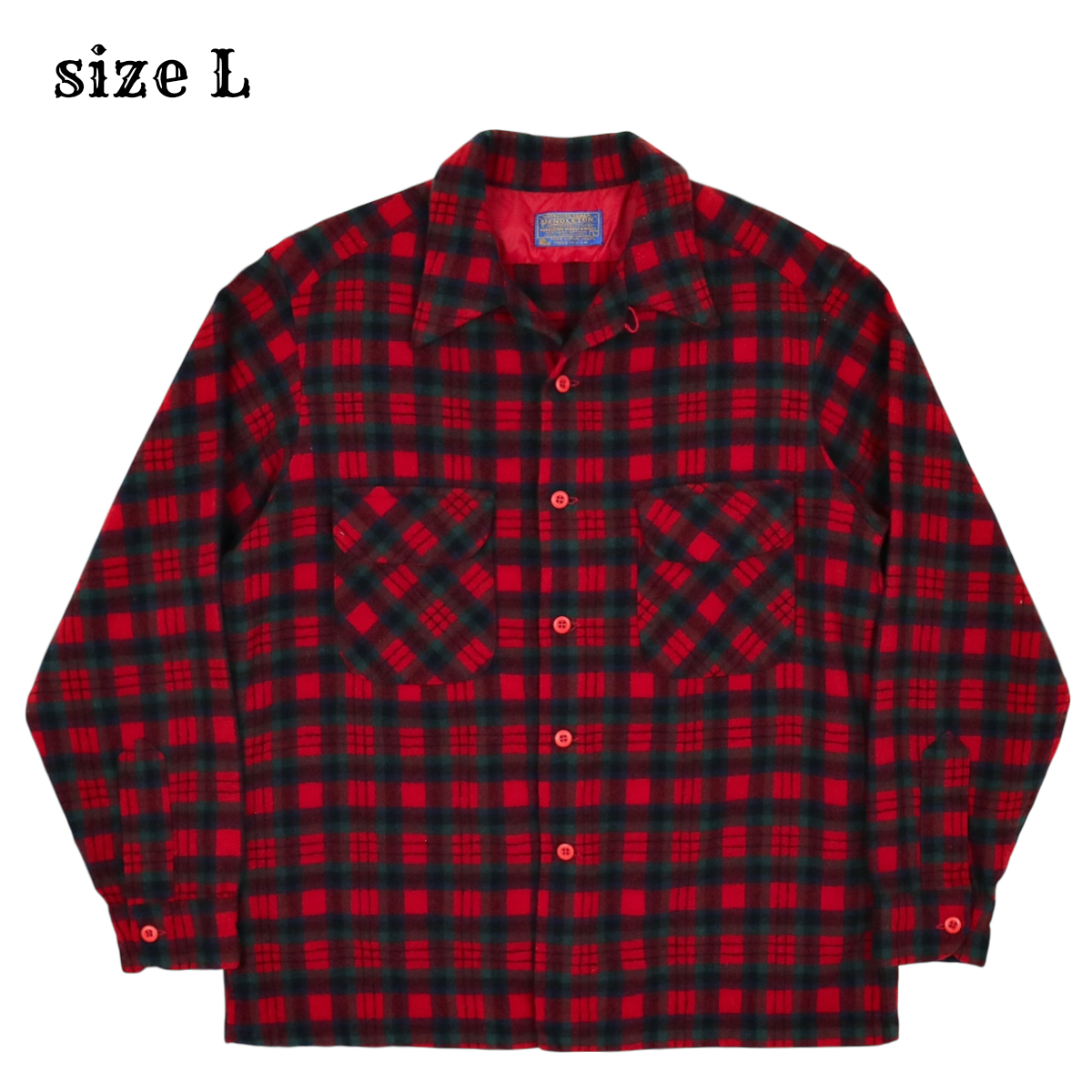 Vintage 70s Pendleton Wool Plaid Board Shirt Size L