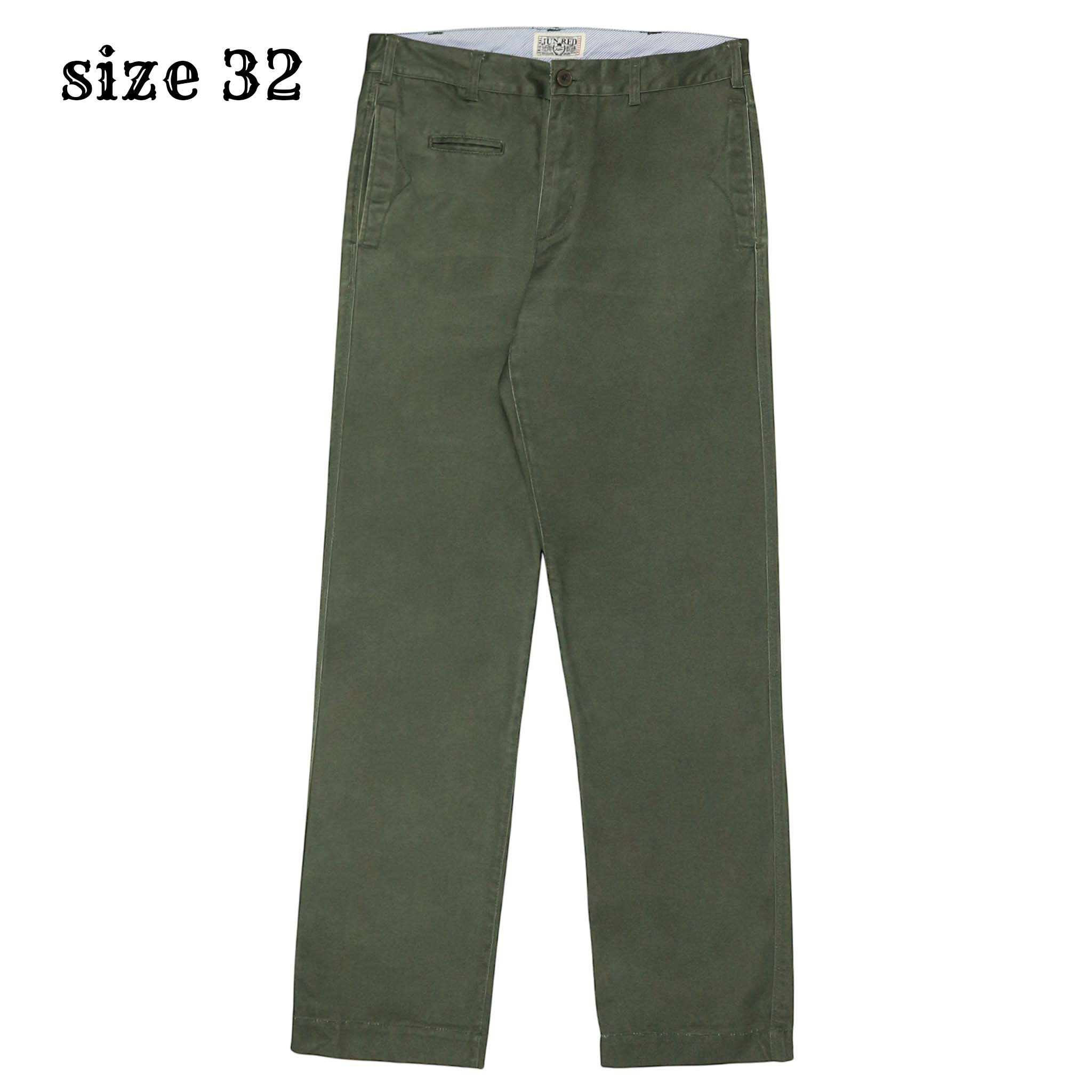 Jun Red Cotton Twill Work Trousers Size 32