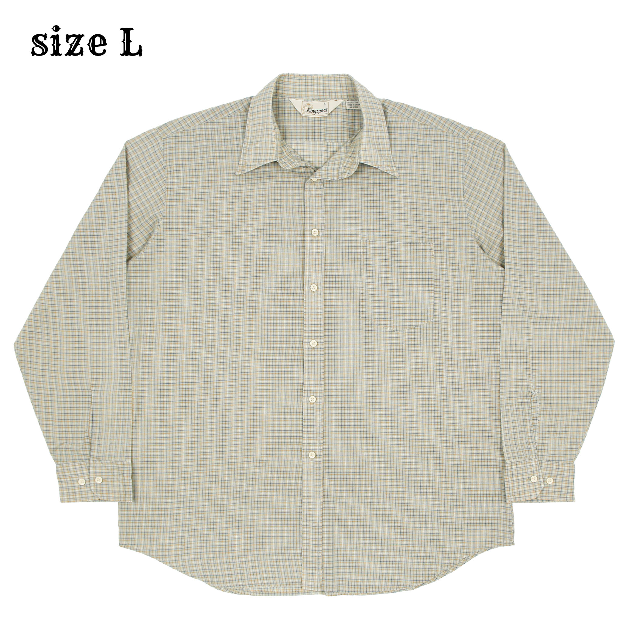 80s King Sport Brand Plaid Check Shirt Size L