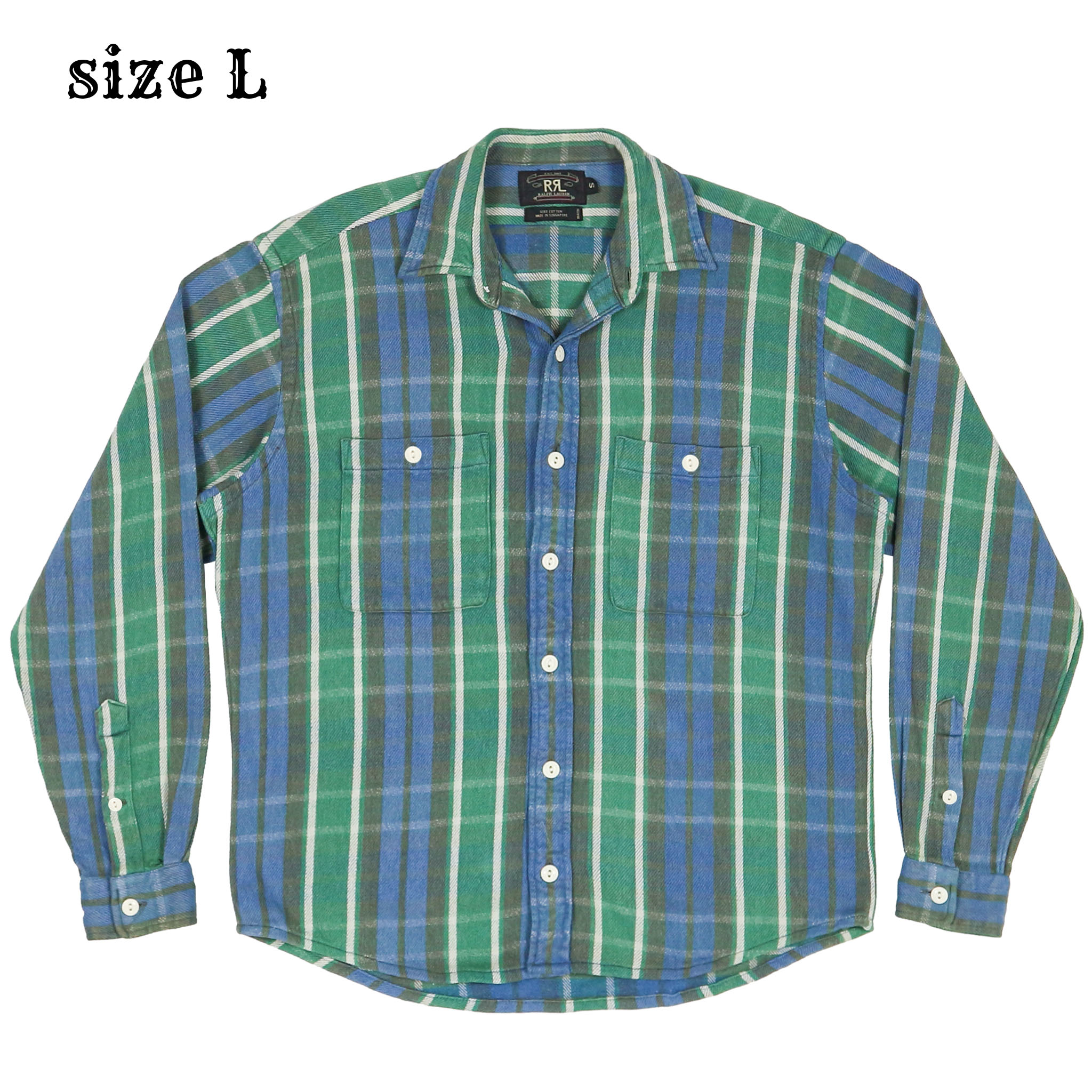 Double RL RRL Flannel Work Shirt Size L