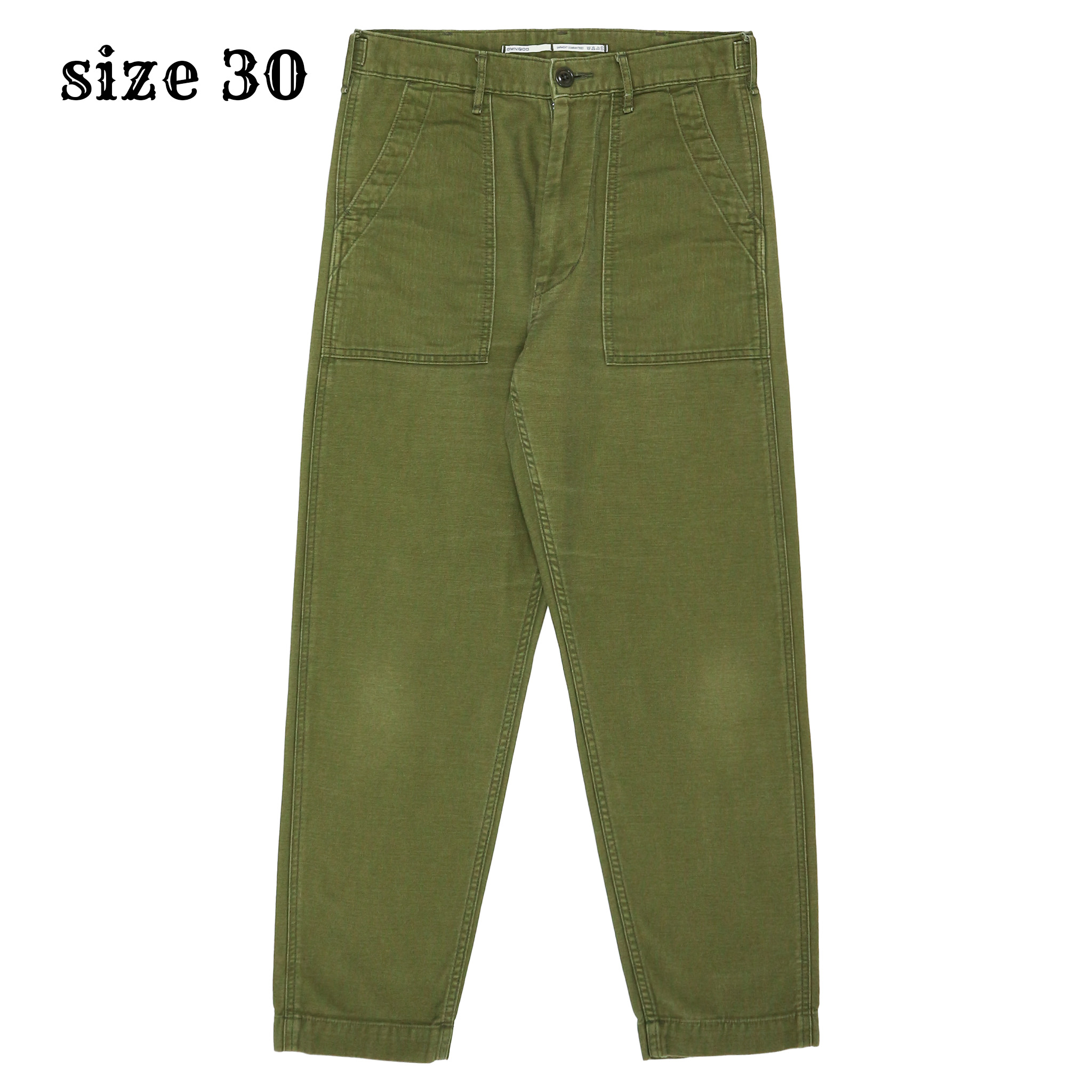 Omnigod Japan Olive Sateen Baker Pants Size 30