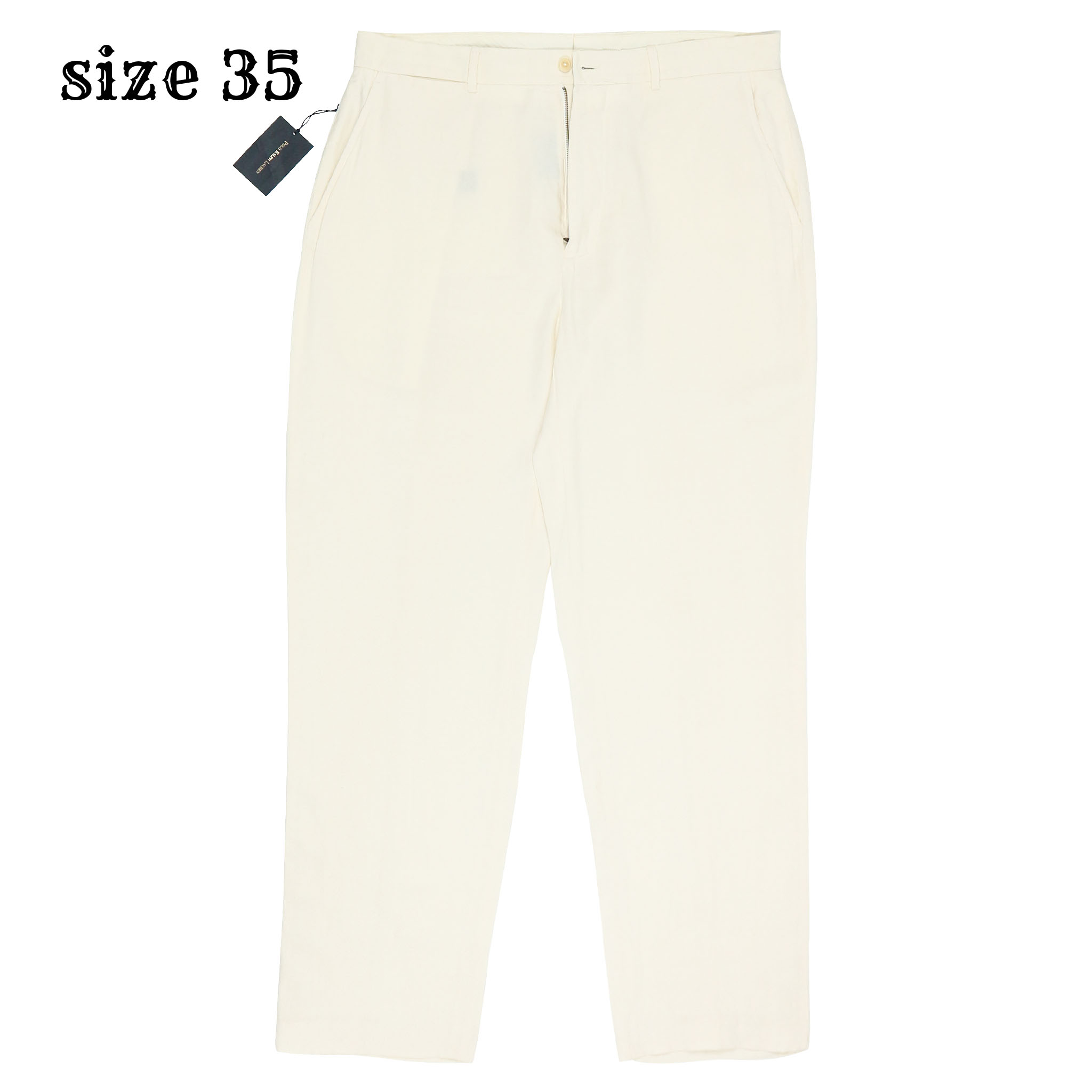 Polo Ralph Lauren Linen Silk Fabric White  Pants Size 35