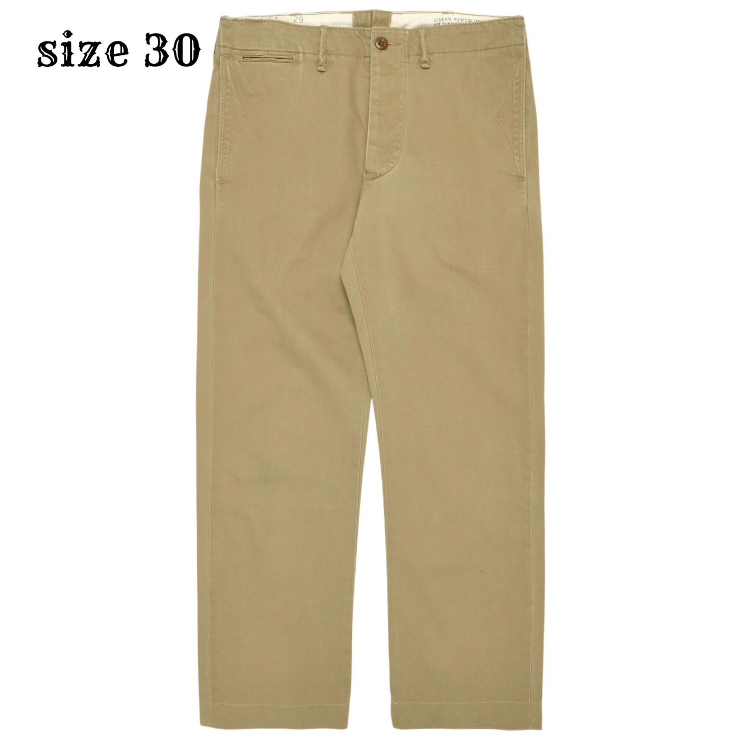 Double RL RRL Type Military Khaki Trousers Size 30