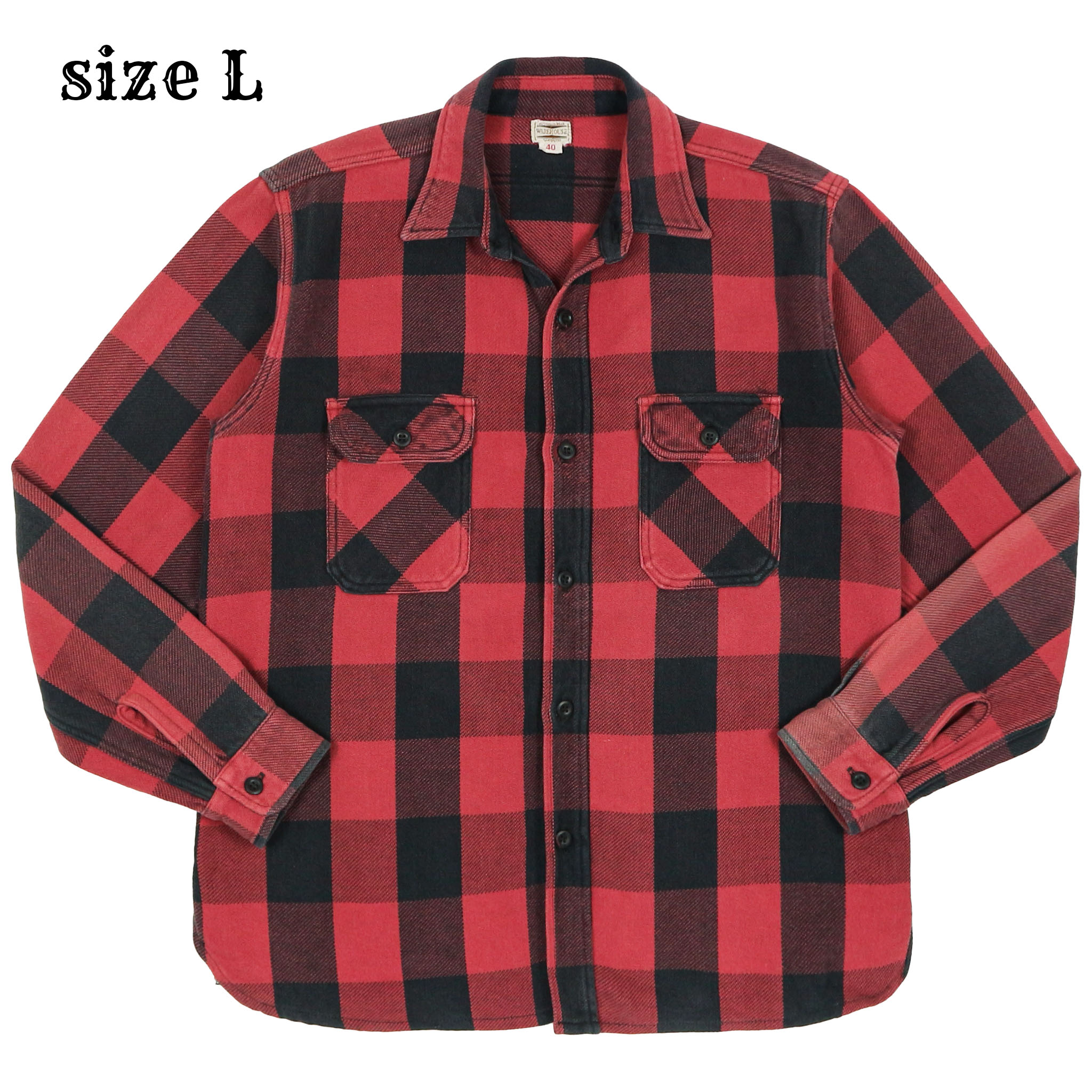 Warehouse Japan Heavy Flannel Work Shirt Size L