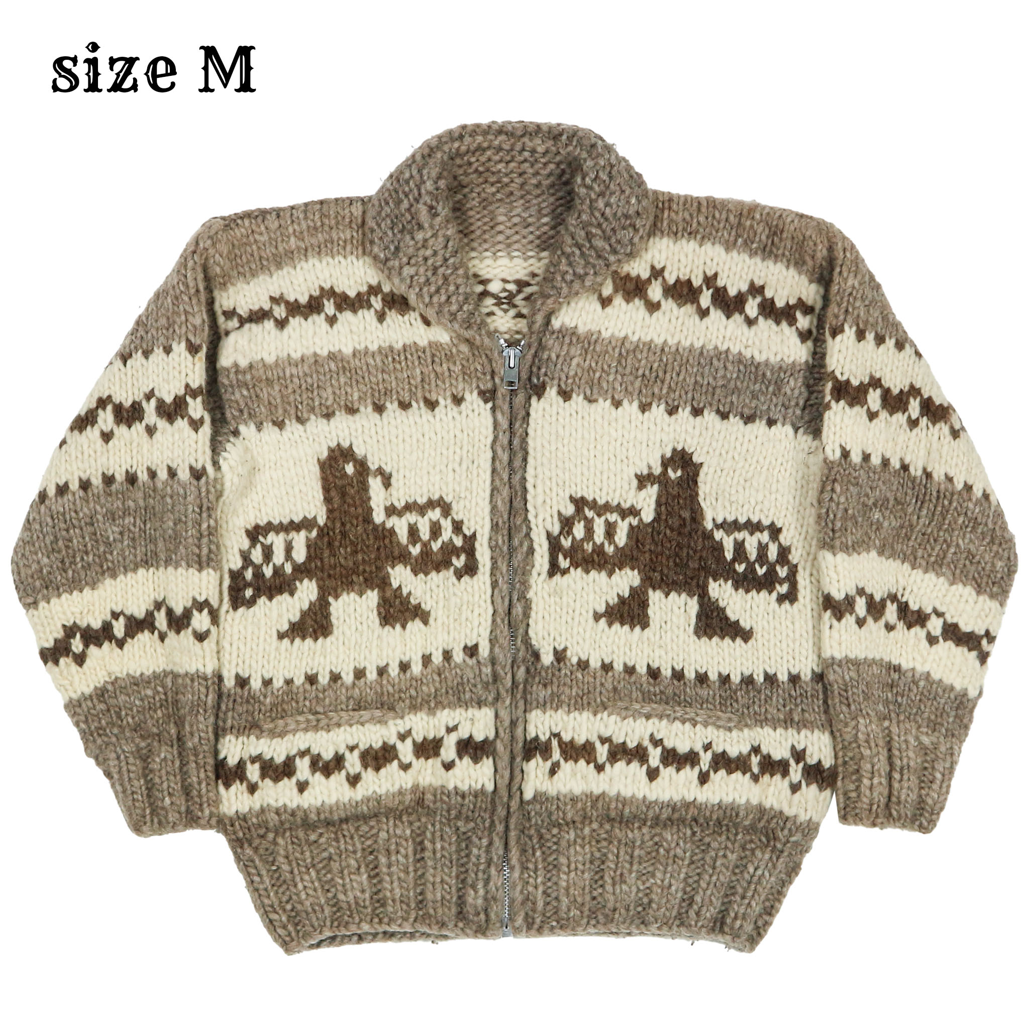 Flyer Hooks Canadian Cowichan Wool Sweater Size M