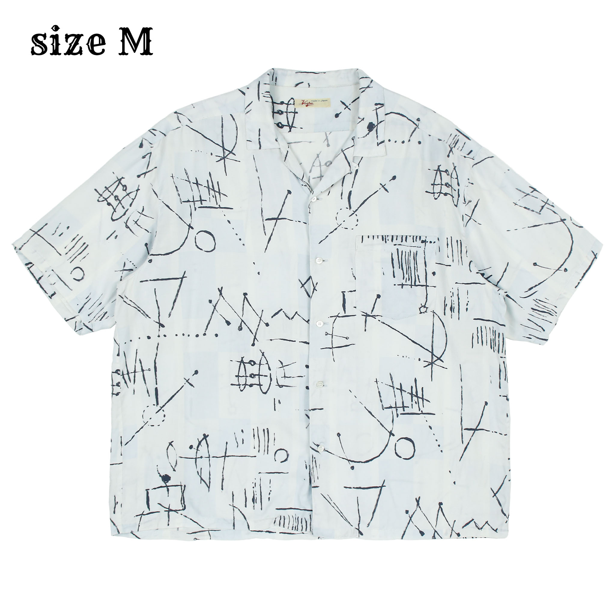 Vespa Brand Made in Japan Rayon Shirt Size M