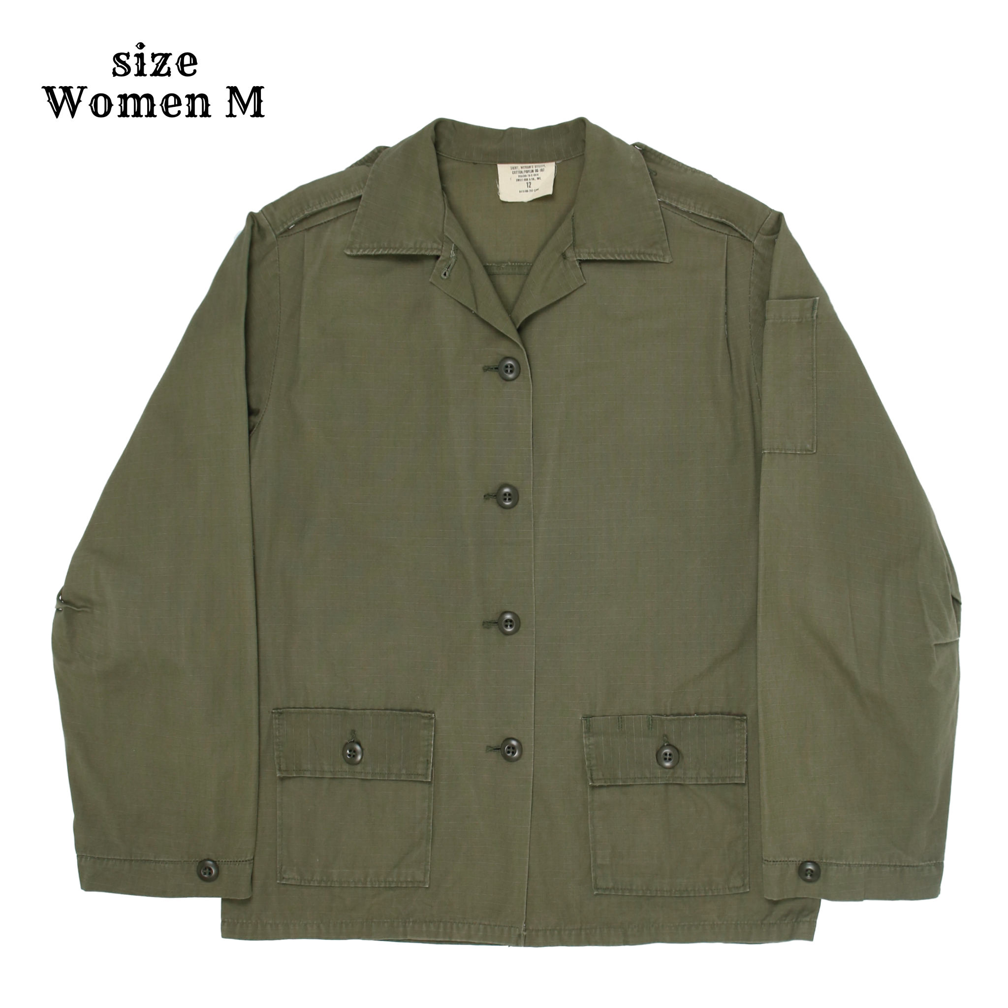 70s U.S Army Ripstop Utility Shirt Women Size 12
