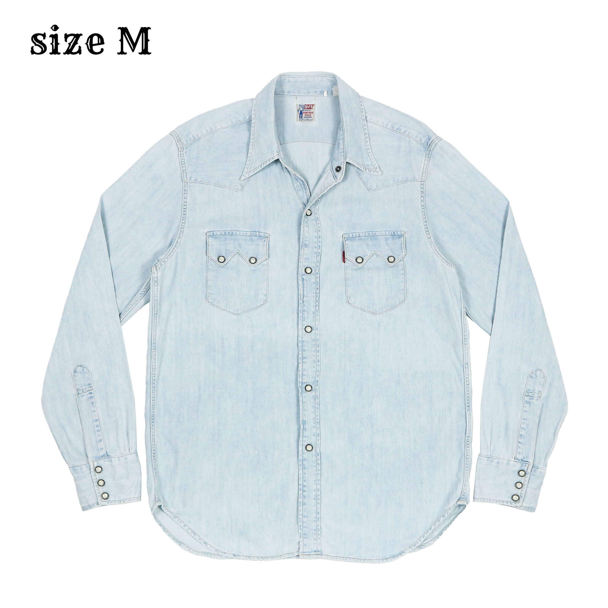 2012 Levi's Vintage Clothing Light Blue Western Shirt Size M