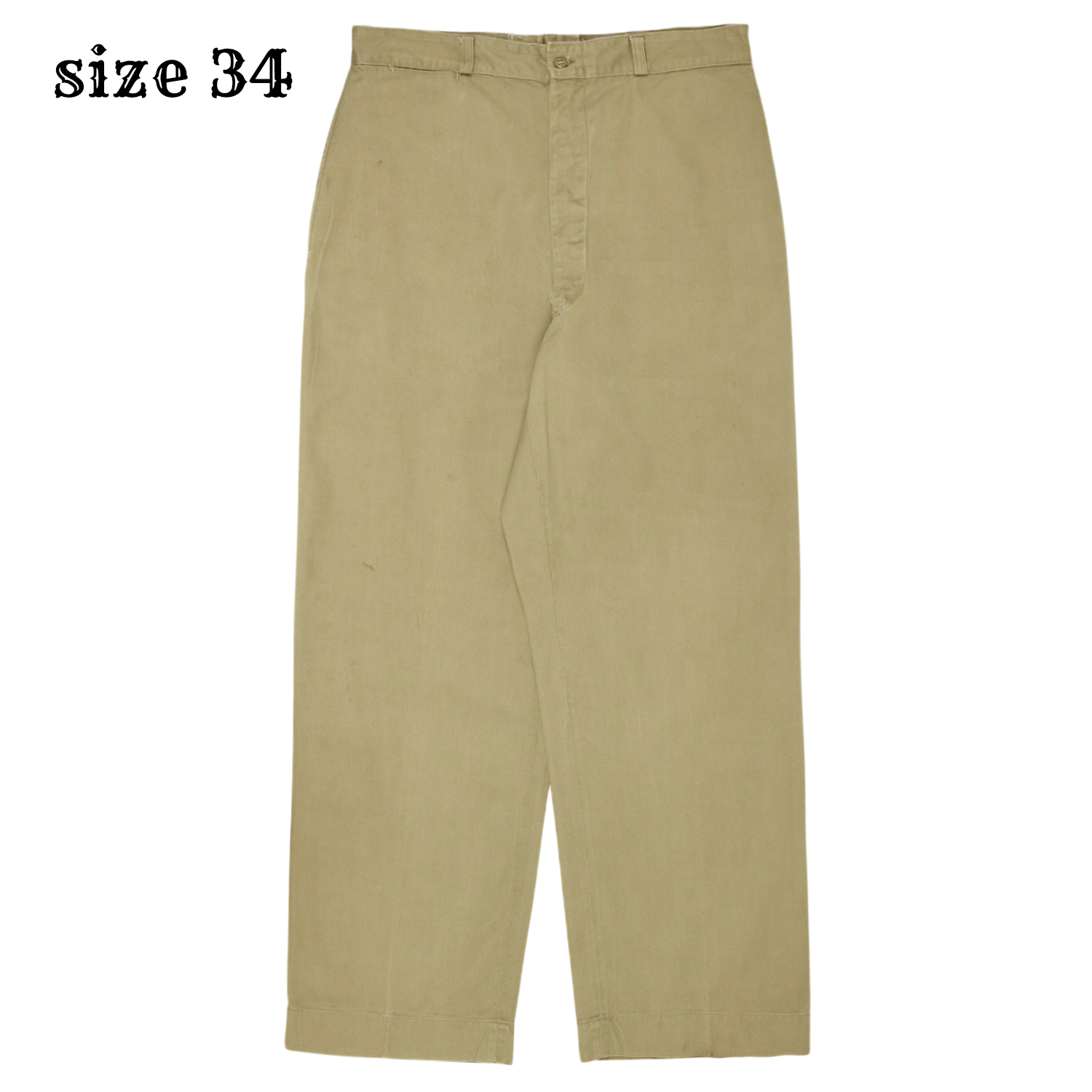 Vintage Wide Leg Khaki Trousers Size 34