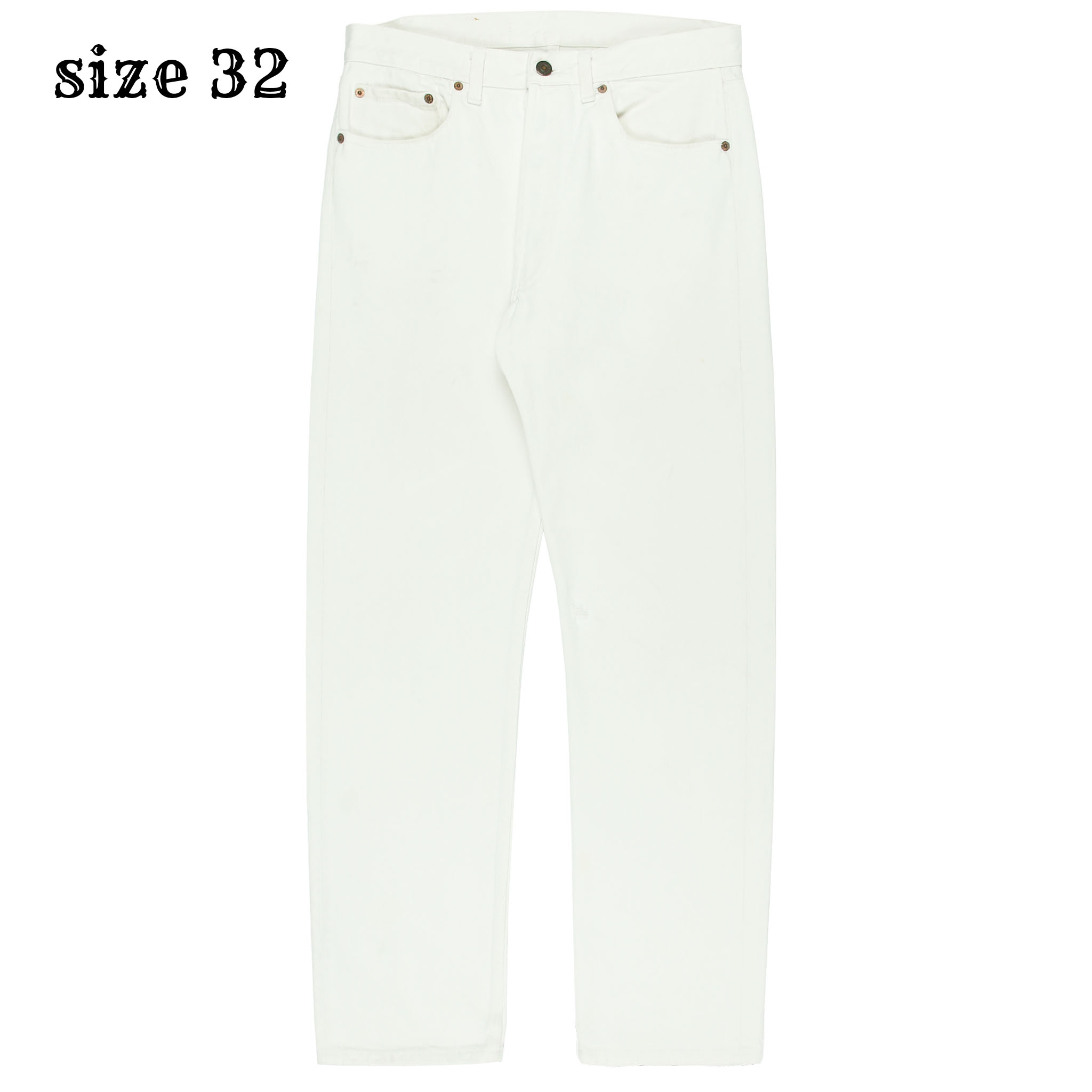80s Levi's 501 Made in USA White Denim Jeans Size 32x31