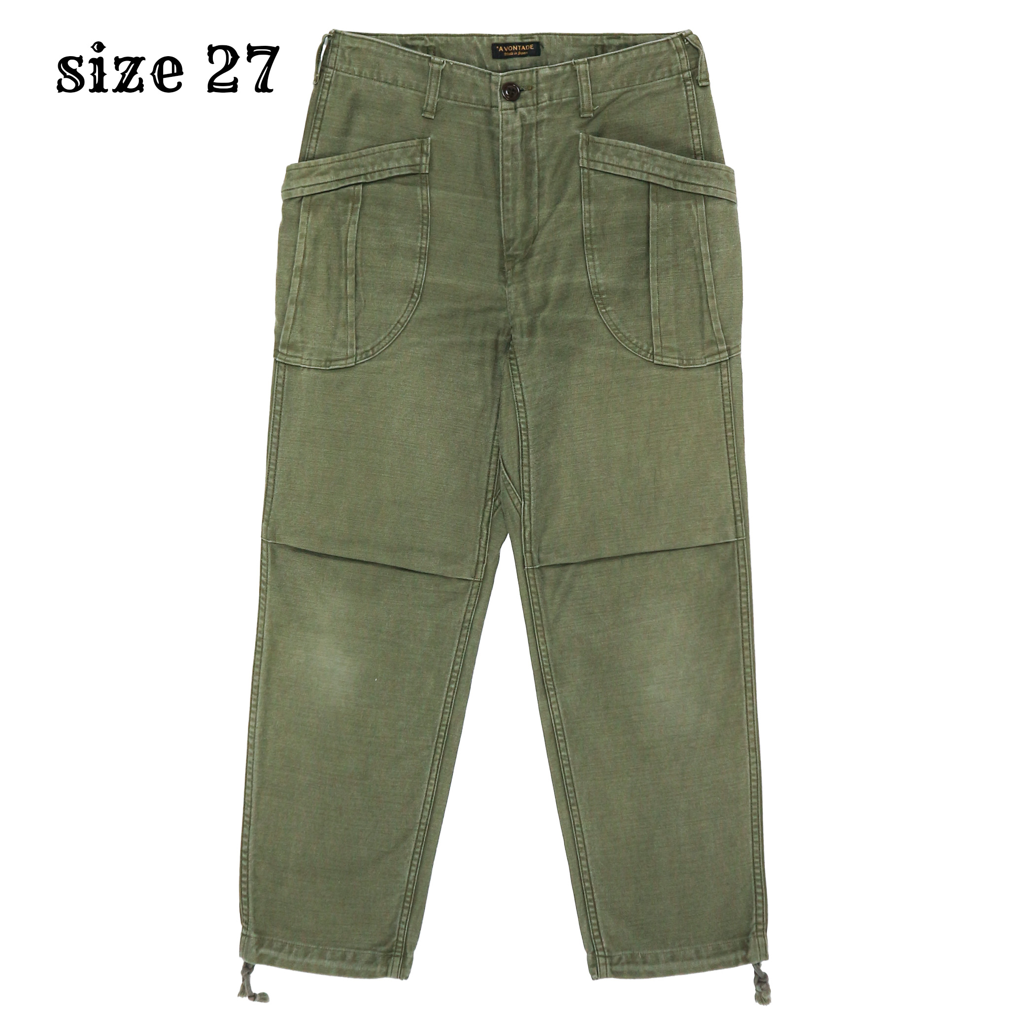 A Vontade Japan Olive Sateen Utility Pants Size 27