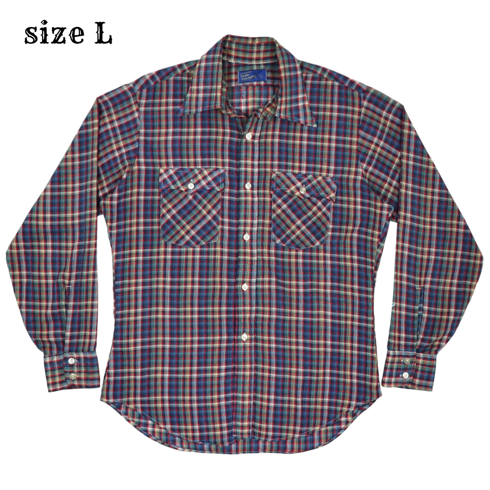 Vintage JCPenney Plain Pockets Plaid Shirt Size L